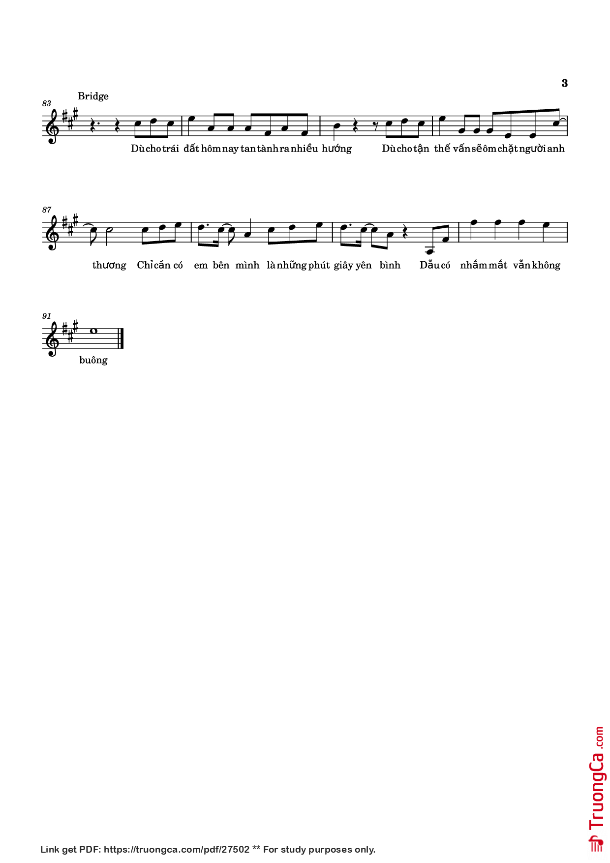 Page 3 of Sheet music PDF Piano Dù cho tận thế - NGUYỄN PHÚC THIỆN