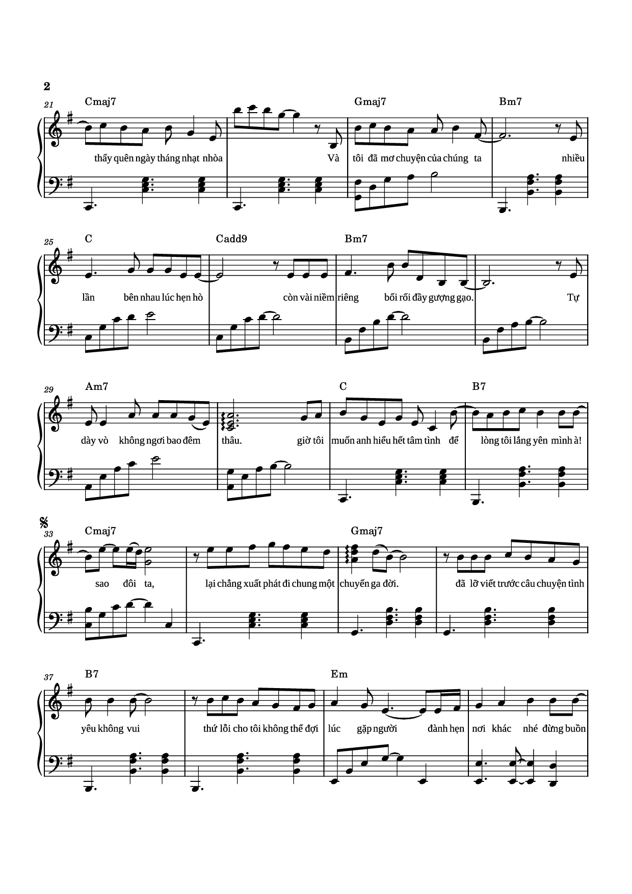 Page 2 of Sheet music PDF Piano Sau Lời từ Khước (OST Mai) Piano - Phan Mạnh Quỳnh