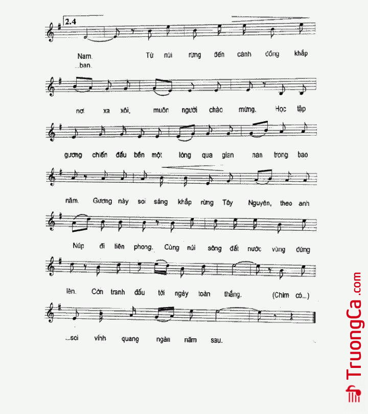 Page 2 of Sheet music PDF Hát Mừng Anh Hùng Núp - Trần Quý