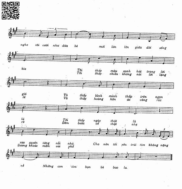 Page 2 of Sheet music PDF Hôm nay tôi nghe - Trịnh Công Sơn