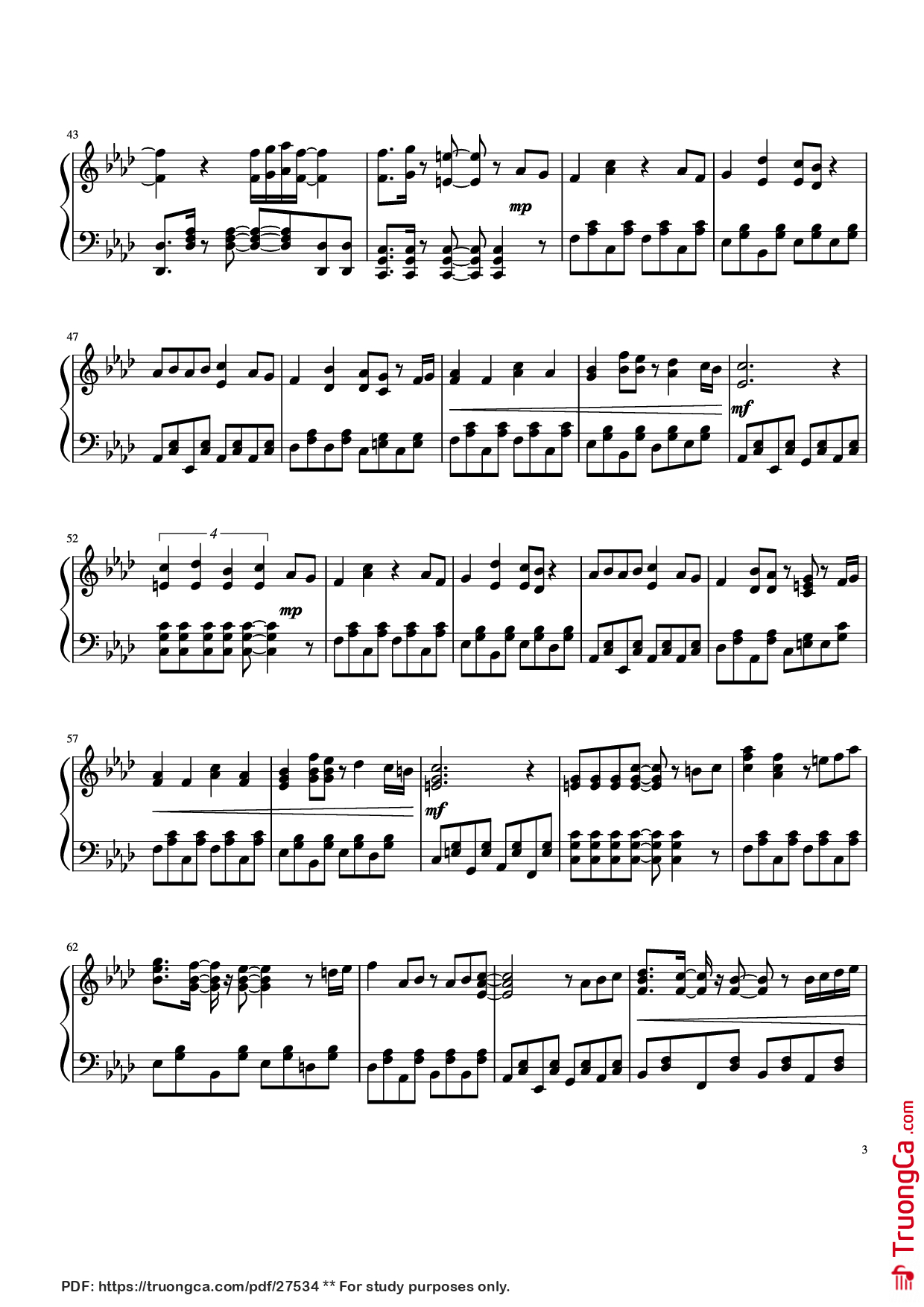 Page 3 of Sheet music PDF Piano Detective Conan Piano - Composed by Katsuo Ōno