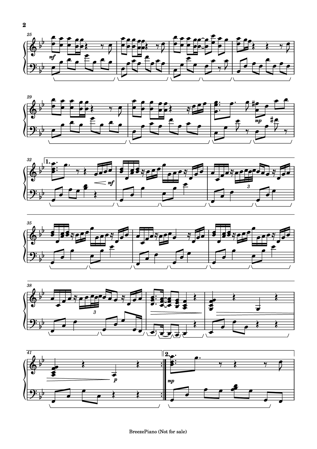 Page 2 of Sheet music PDF Piano A letter Piano - Yukie Nishimura