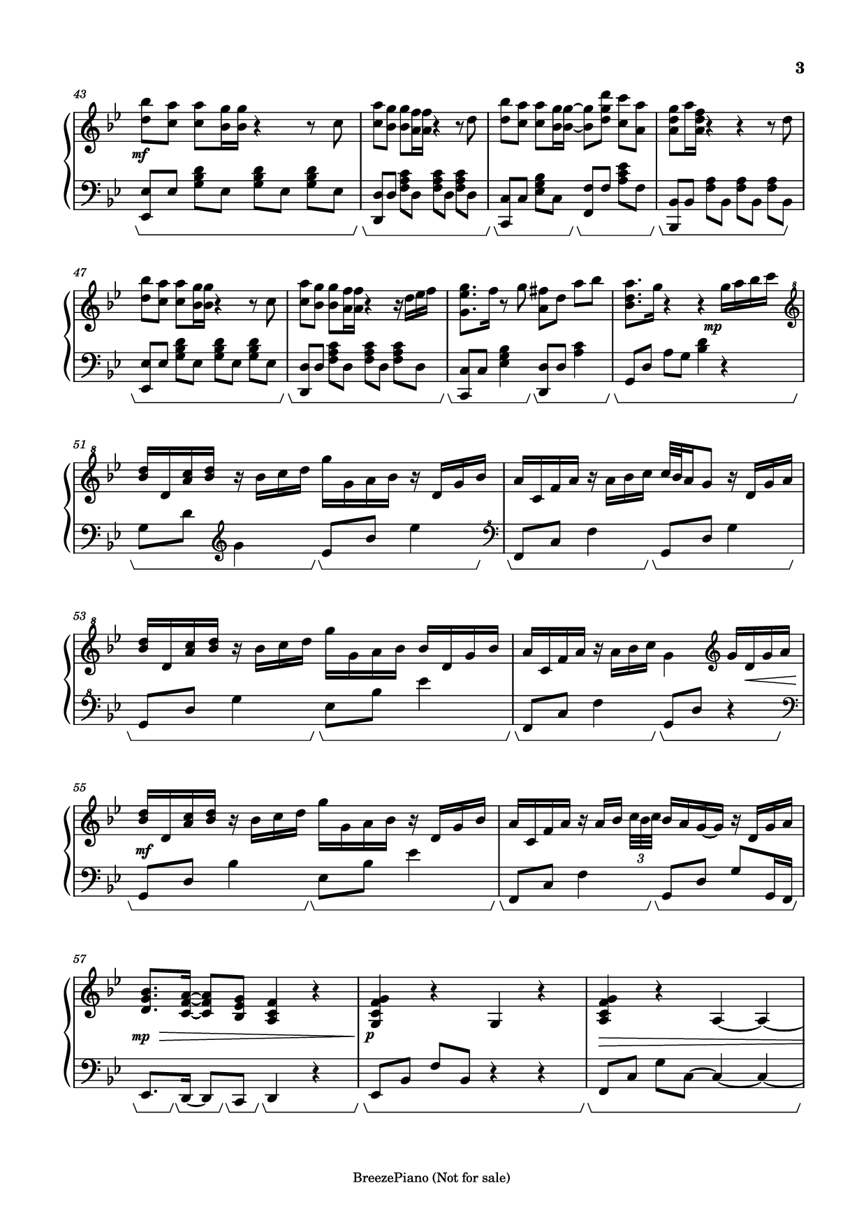 Page 3 of Sheet music PDF Piano A letter Piano - Yukie Nishimura