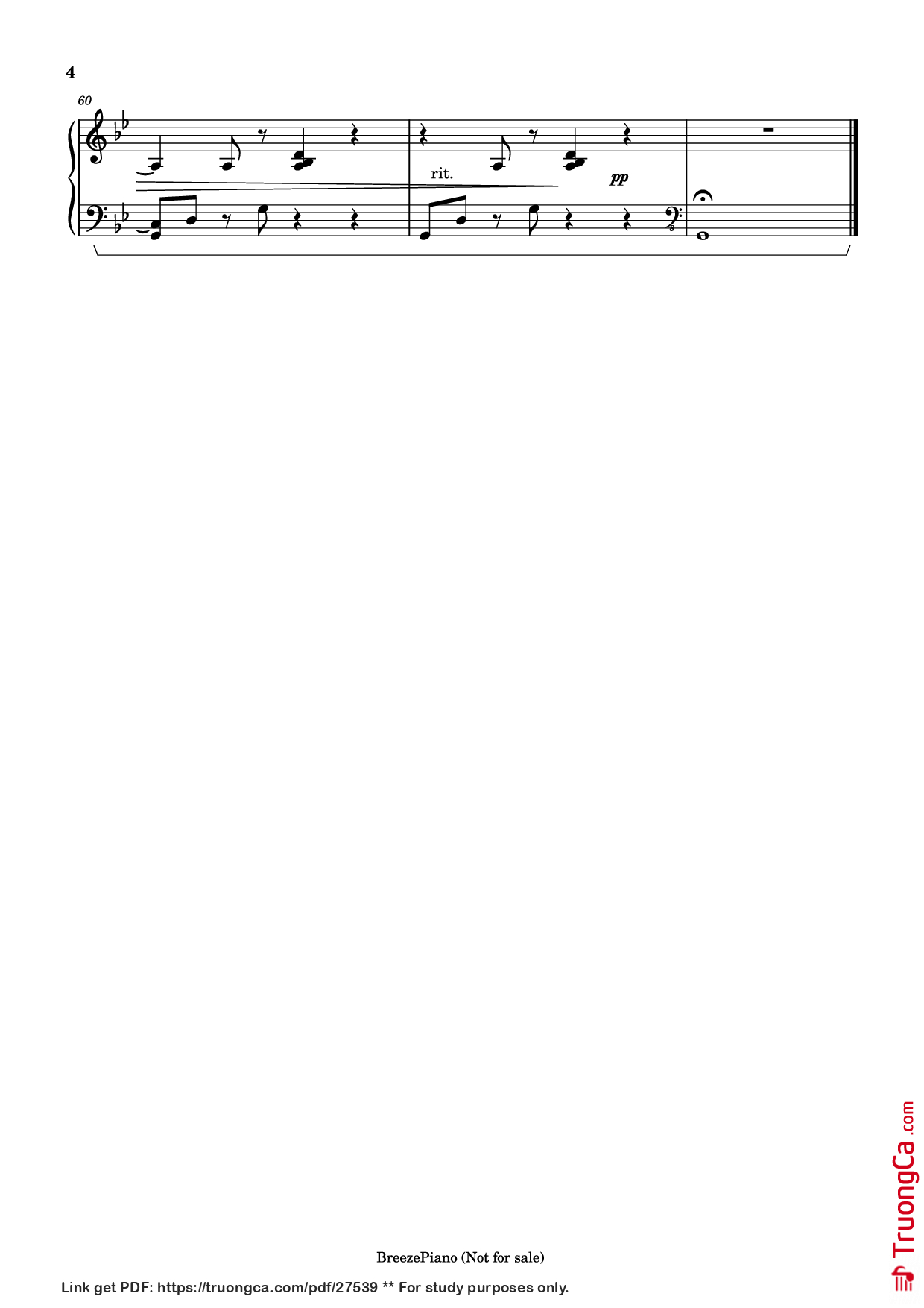 Page 4 of Sheet music PDF Piano A letter Piano - Yukie Nishimura