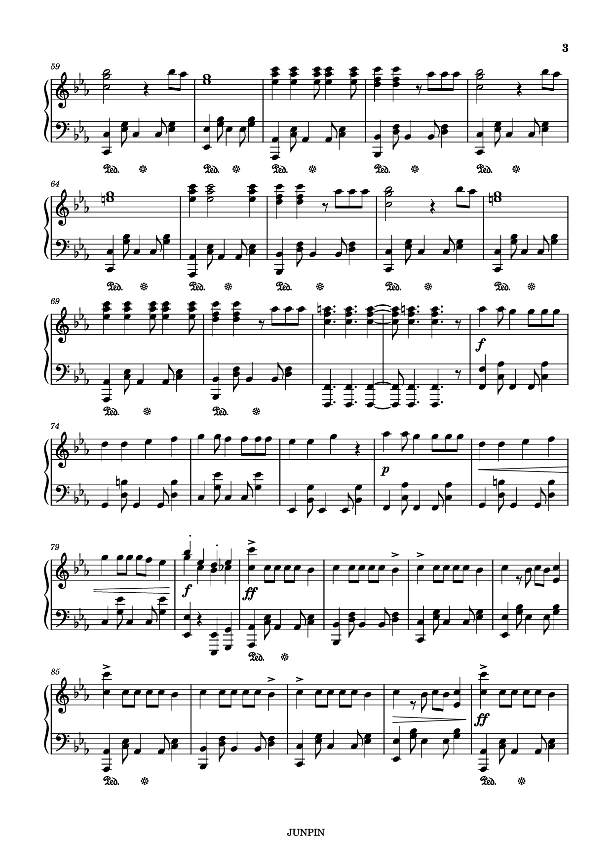 Page 3 of Sheet music PDF APT Piano solo - ROSE & Bruno Mars