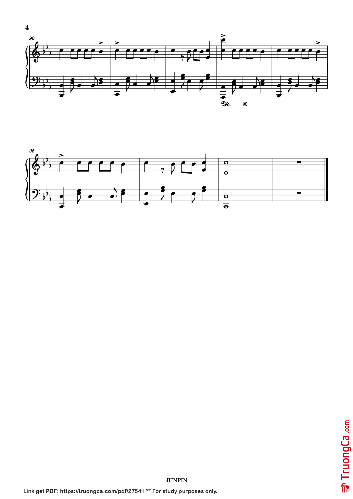 Page 4 of Sheet music PDF APT Piano solo - ROSE & Bruno Mars