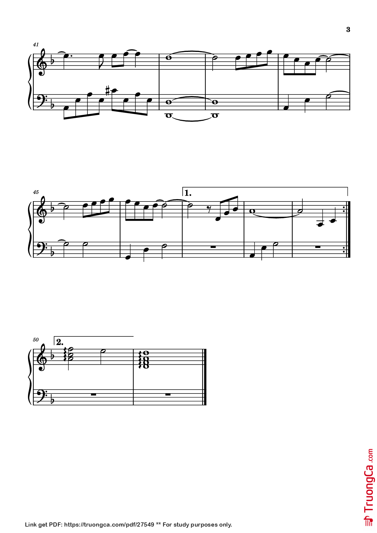 Page 3 of Sheet music PDF Piano Xem Như Em Chẳng May Piano - Trung Ngon