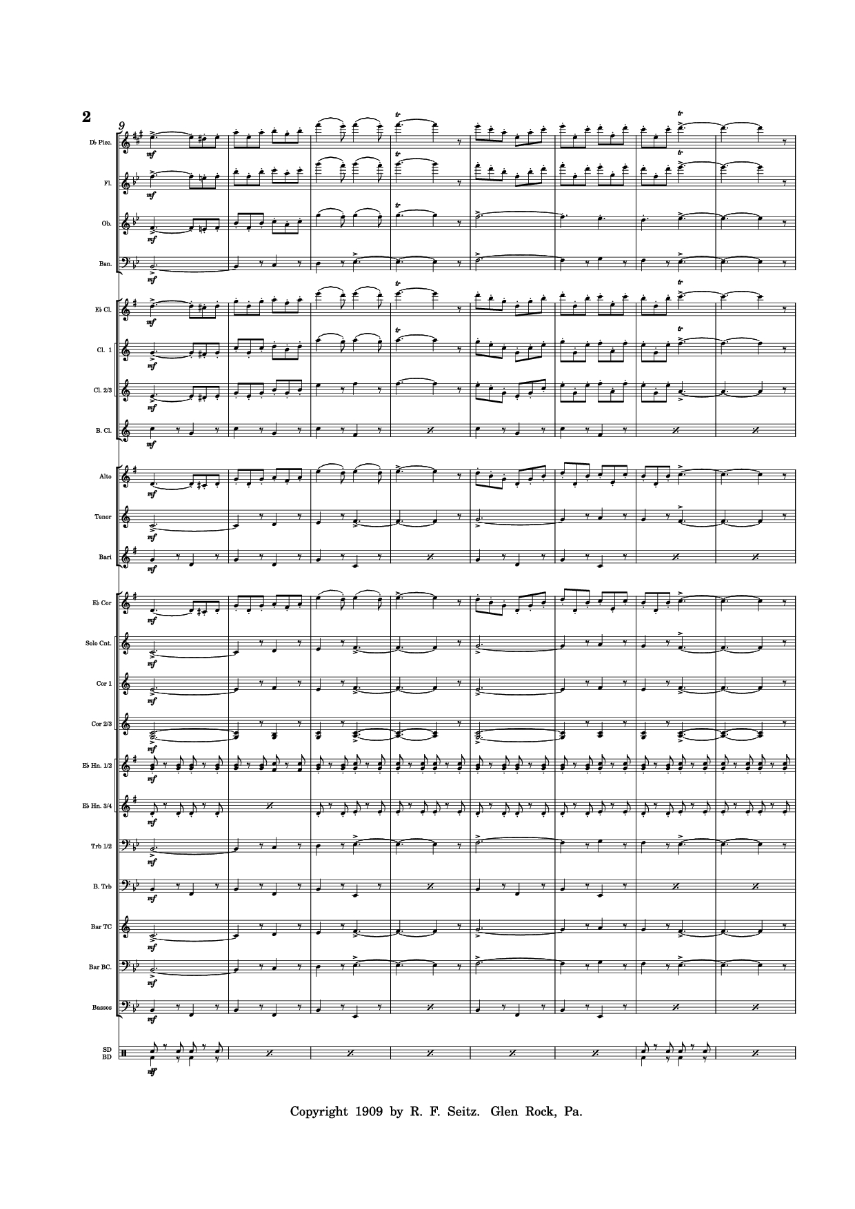Page 2 of Sheet music PDF March "Grandioso" - Redhills