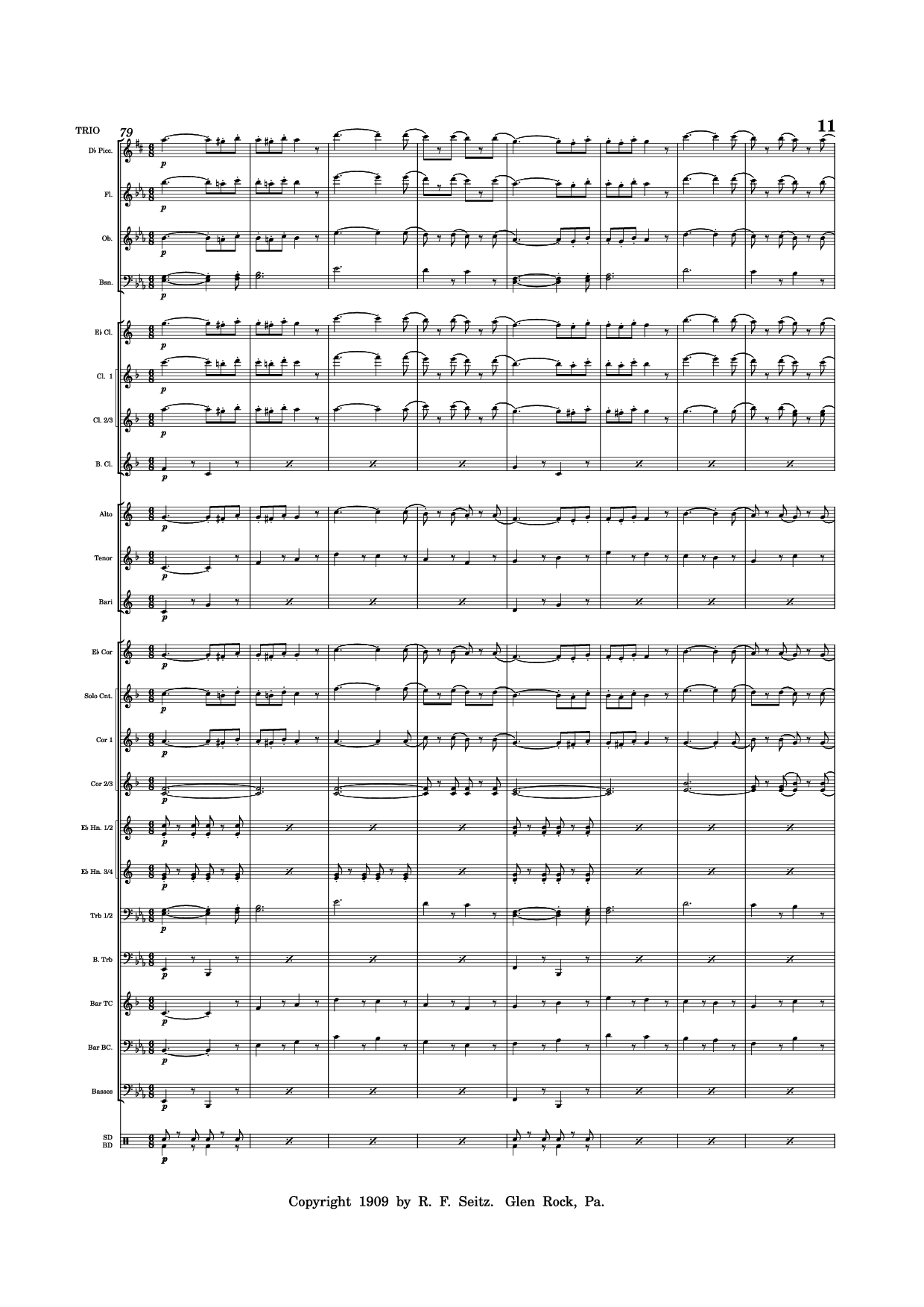 Page 11 of Sheet music PDF March "Grandioso" - Redhills