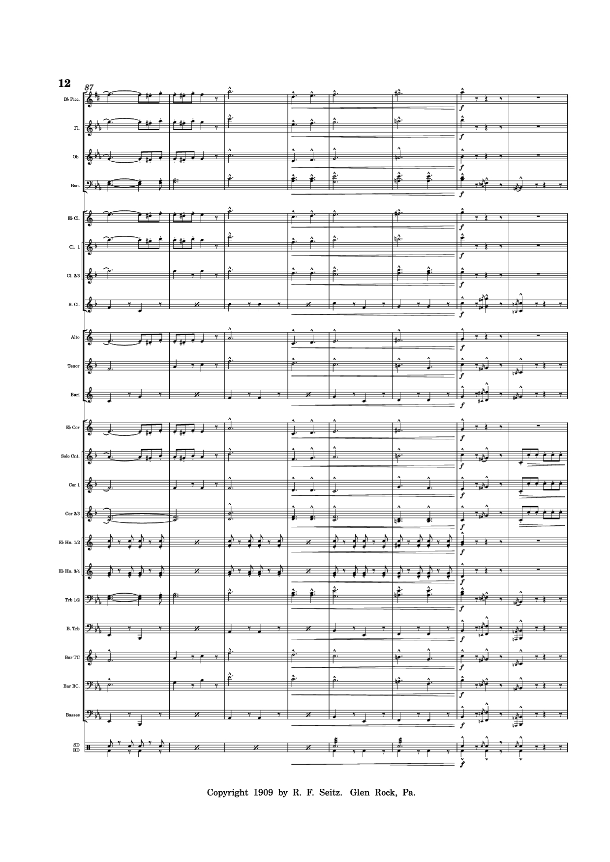 Page 12 of Sheet music PDF March "Grandioso" - Redhills