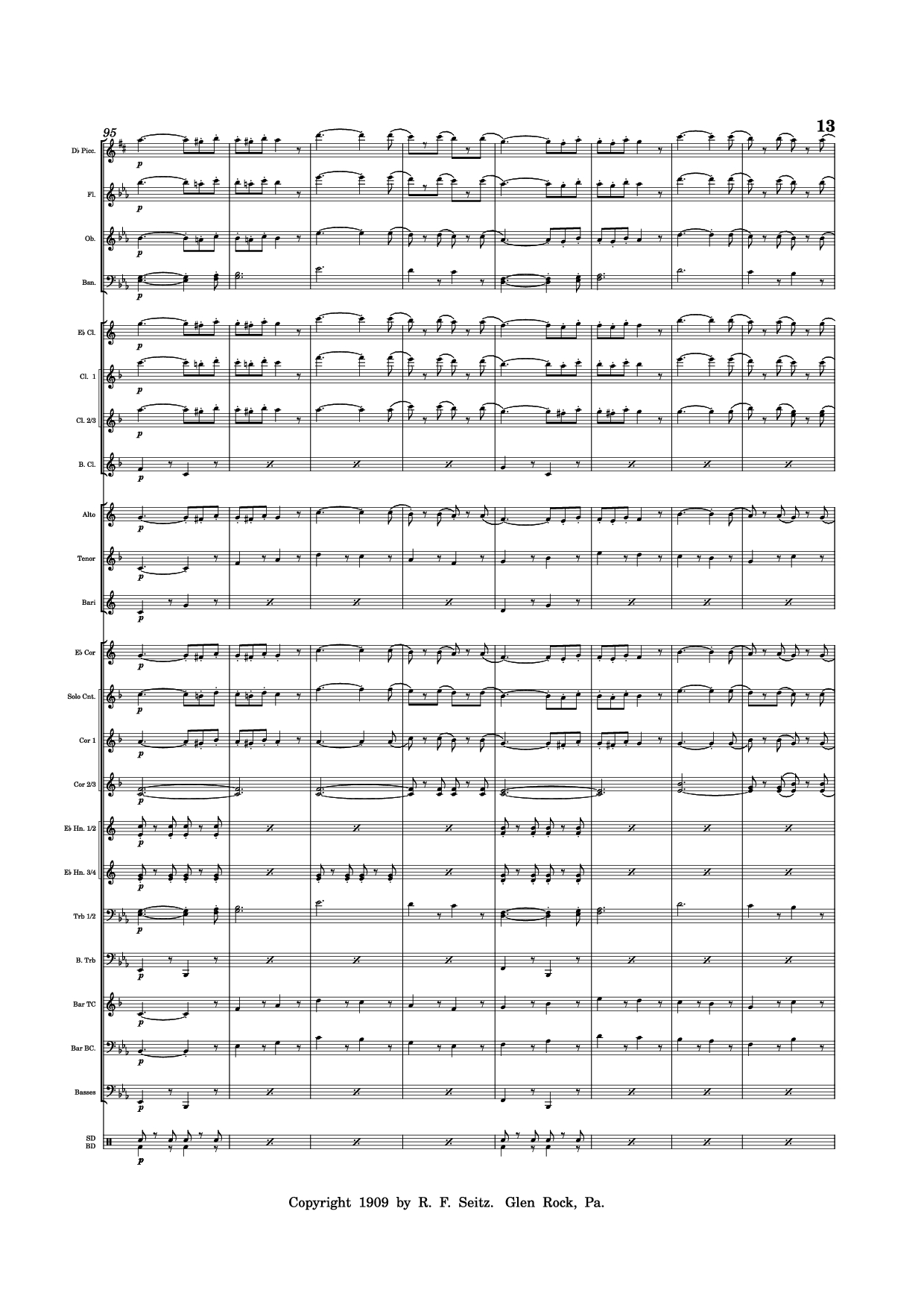 Page 13 of Sheet music PDF March "Grandioso" - Redhills