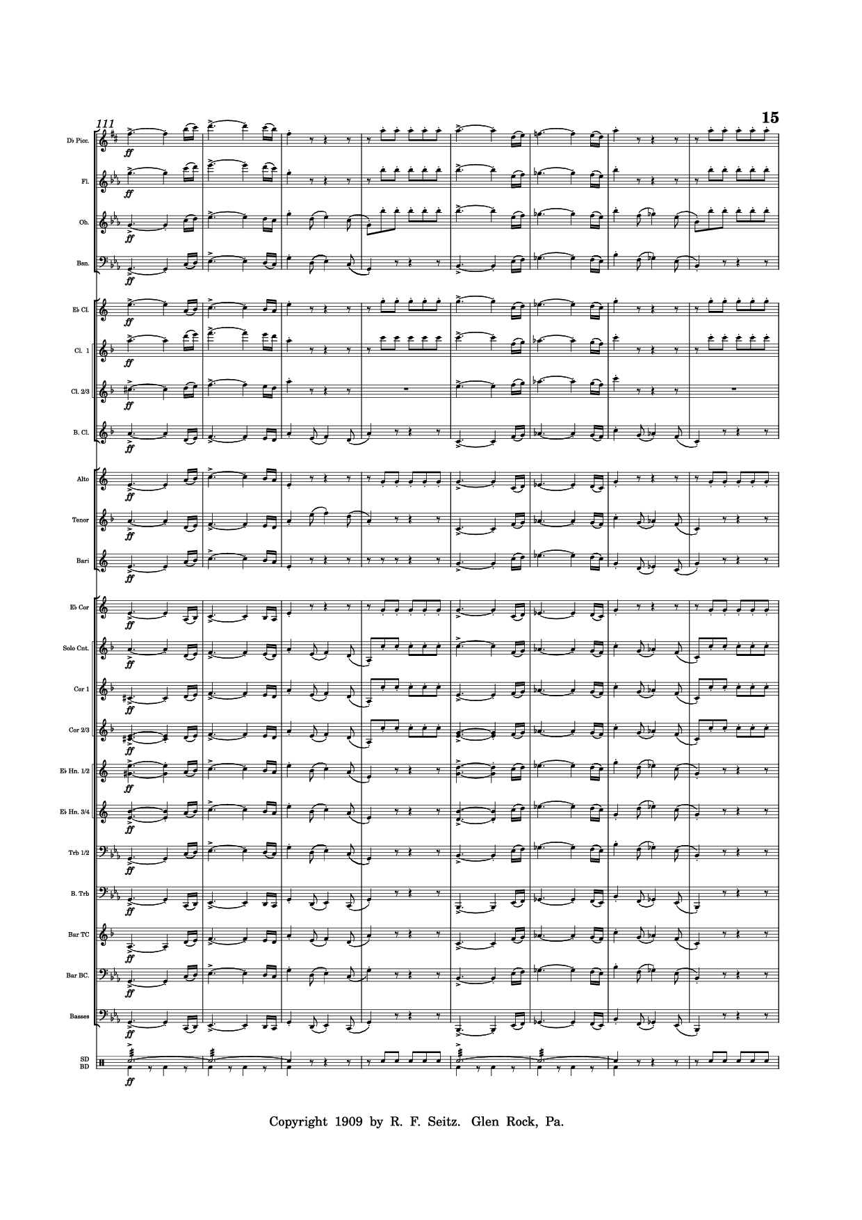 Page 15 of Sheet music PDF March "Grandioso" - Redhills