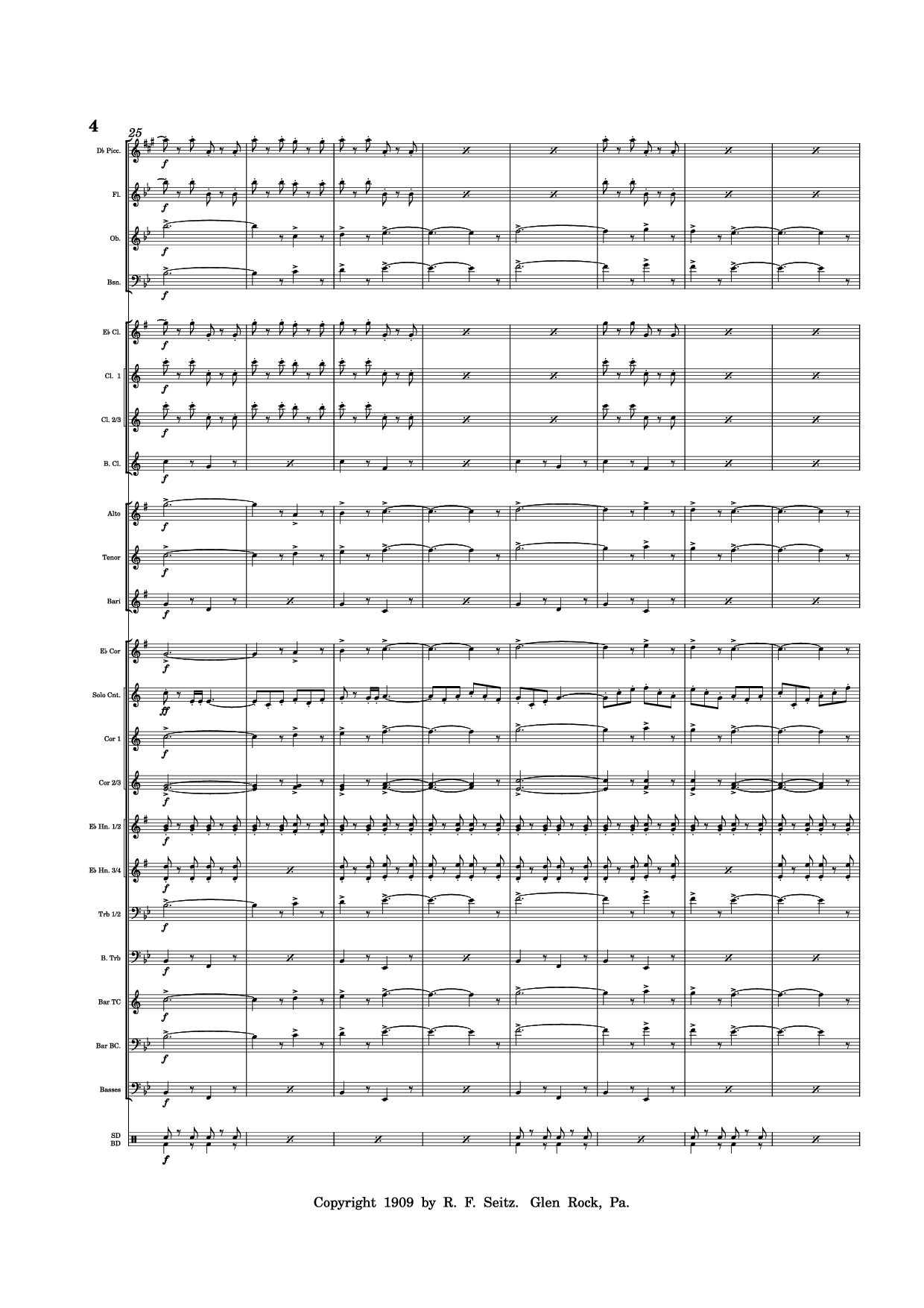 Page 4 of Sheet music PDF March "Grandioso" - Redhills