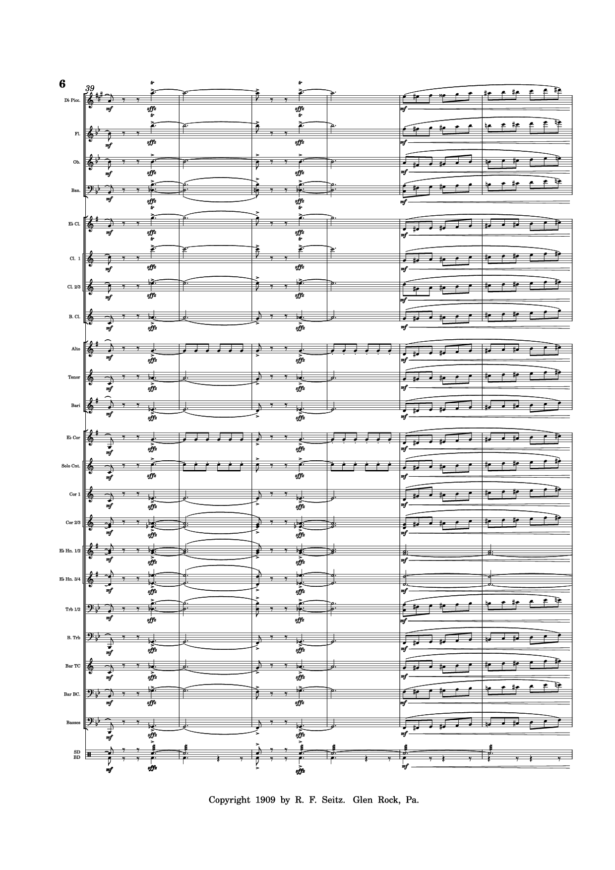 Page 6 of Sheet music PDF March "Grandioso" - Redhills
