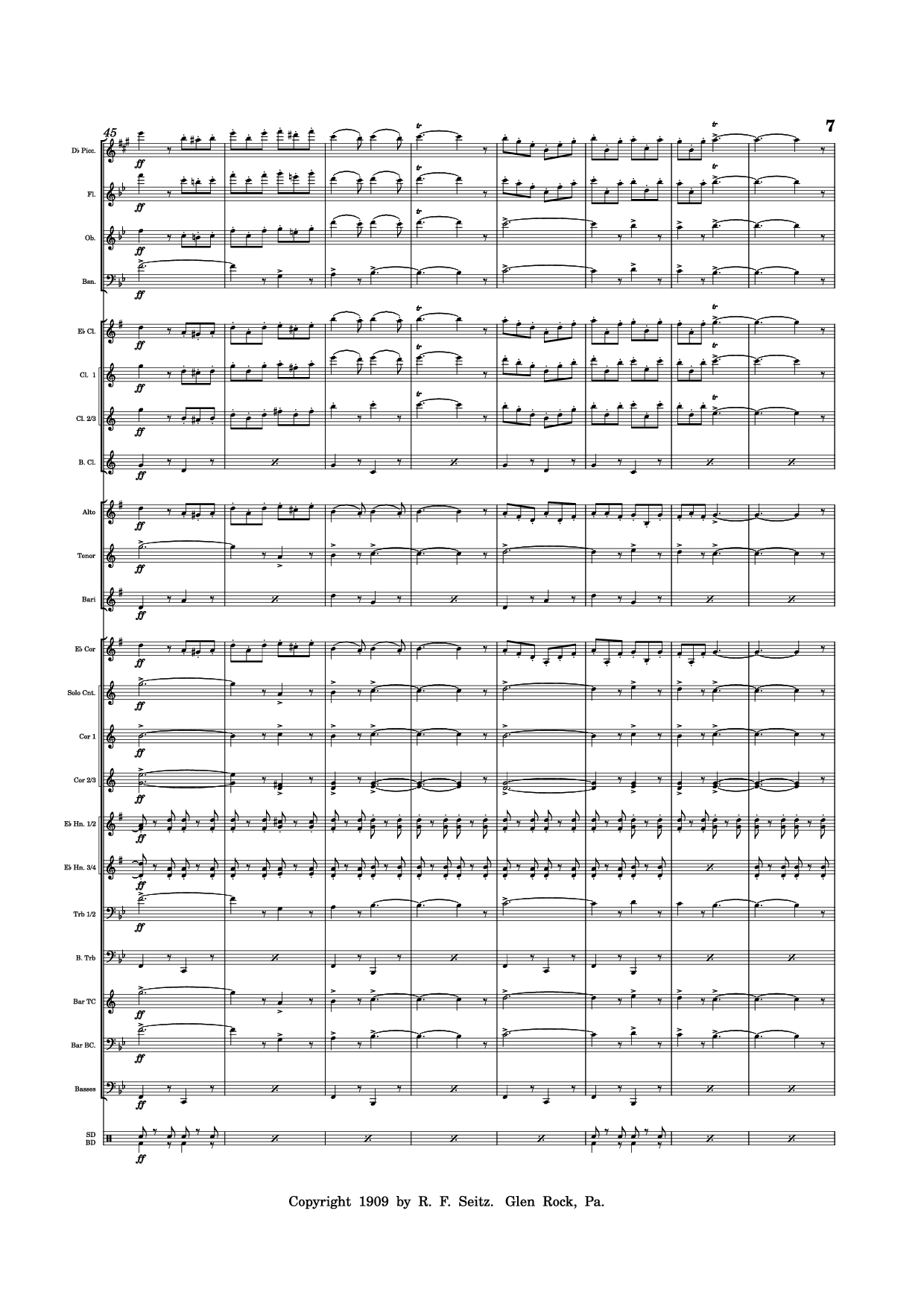 Page 7 of Sheet music PDF March "Grandioso" - Redhills