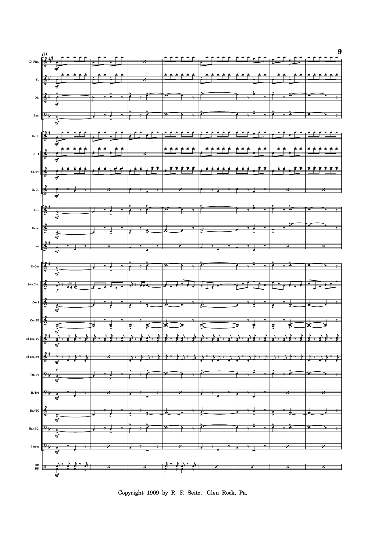 Page 9 of Sheet music PDF March "Grandioso" - Redhills