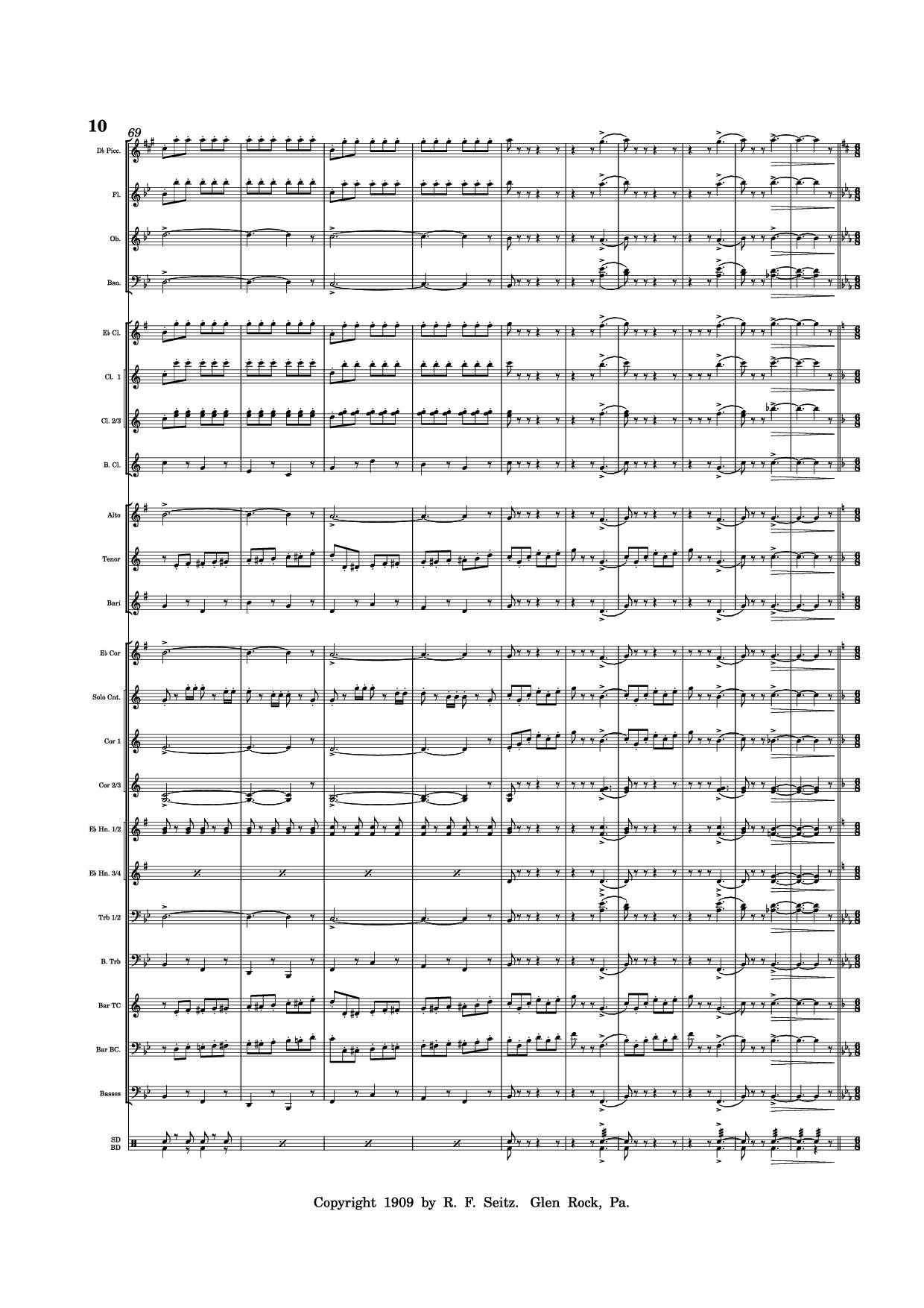 Page 10 of Sheet music PDF March "Grandioso" - Redhills