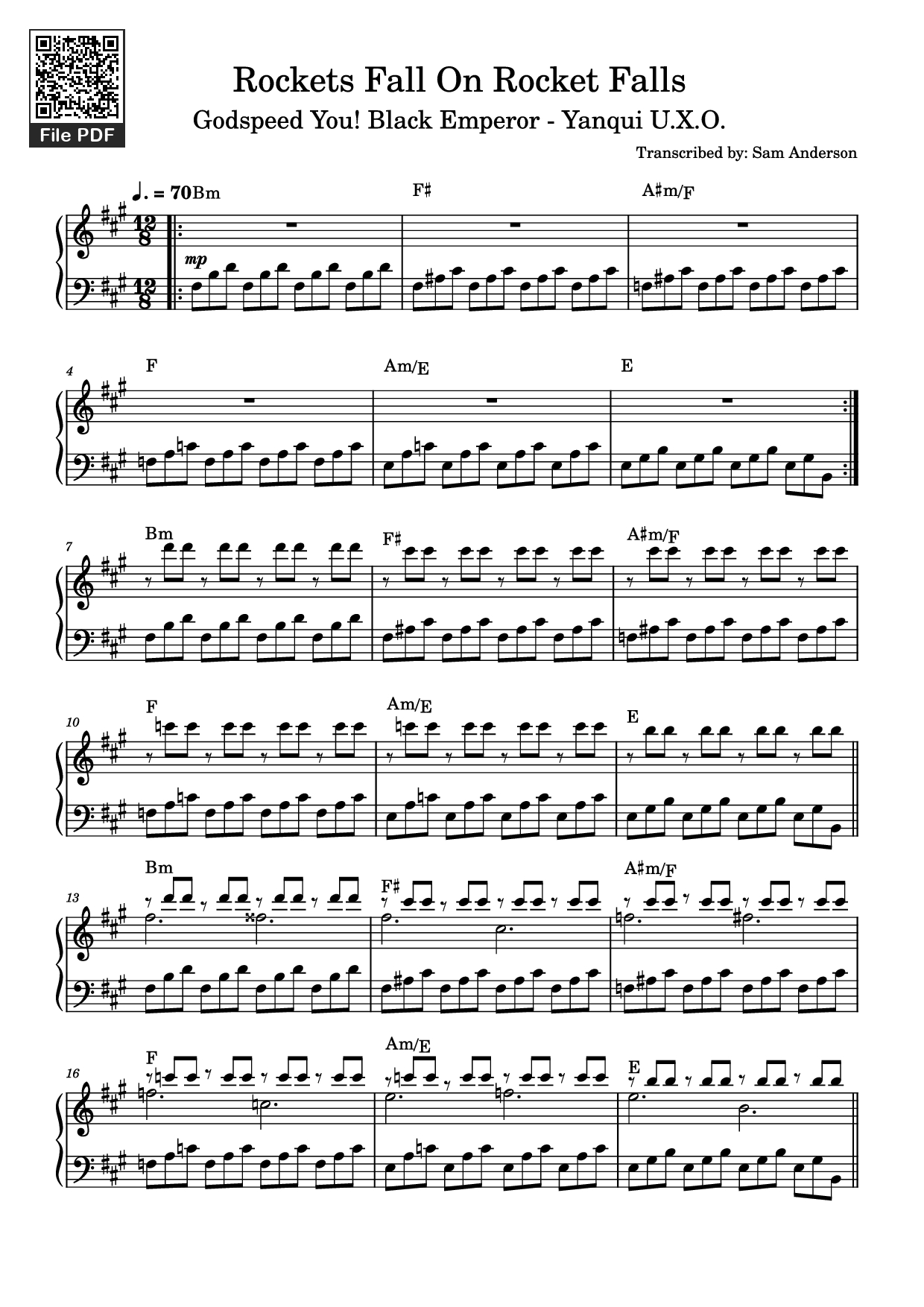 Sheet PDF of Rockets Fall On Rocket Falls Piano