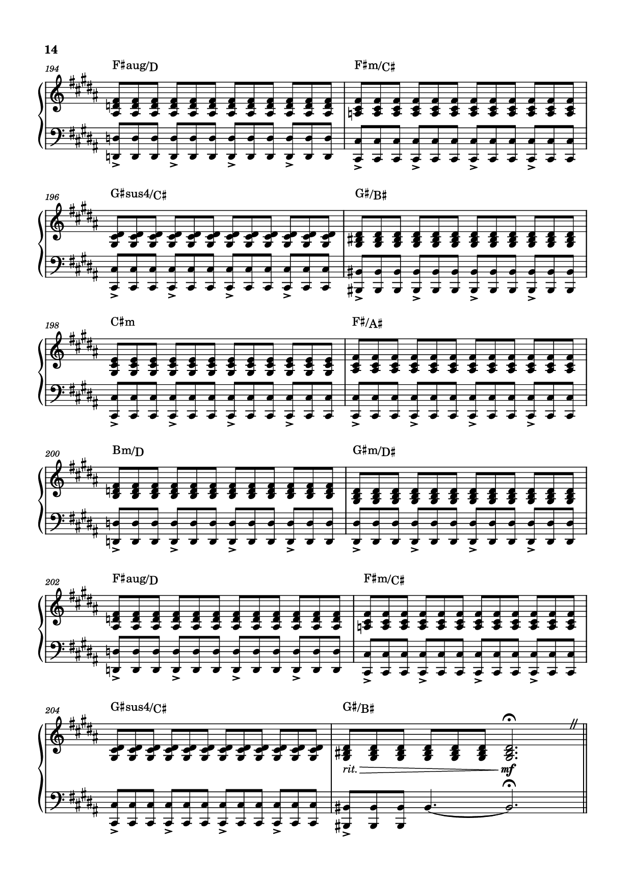 Page 14 of Sheet music PDF Rockets Fall On Rocket Falls Piano - Transcribed by: Sam Anderson