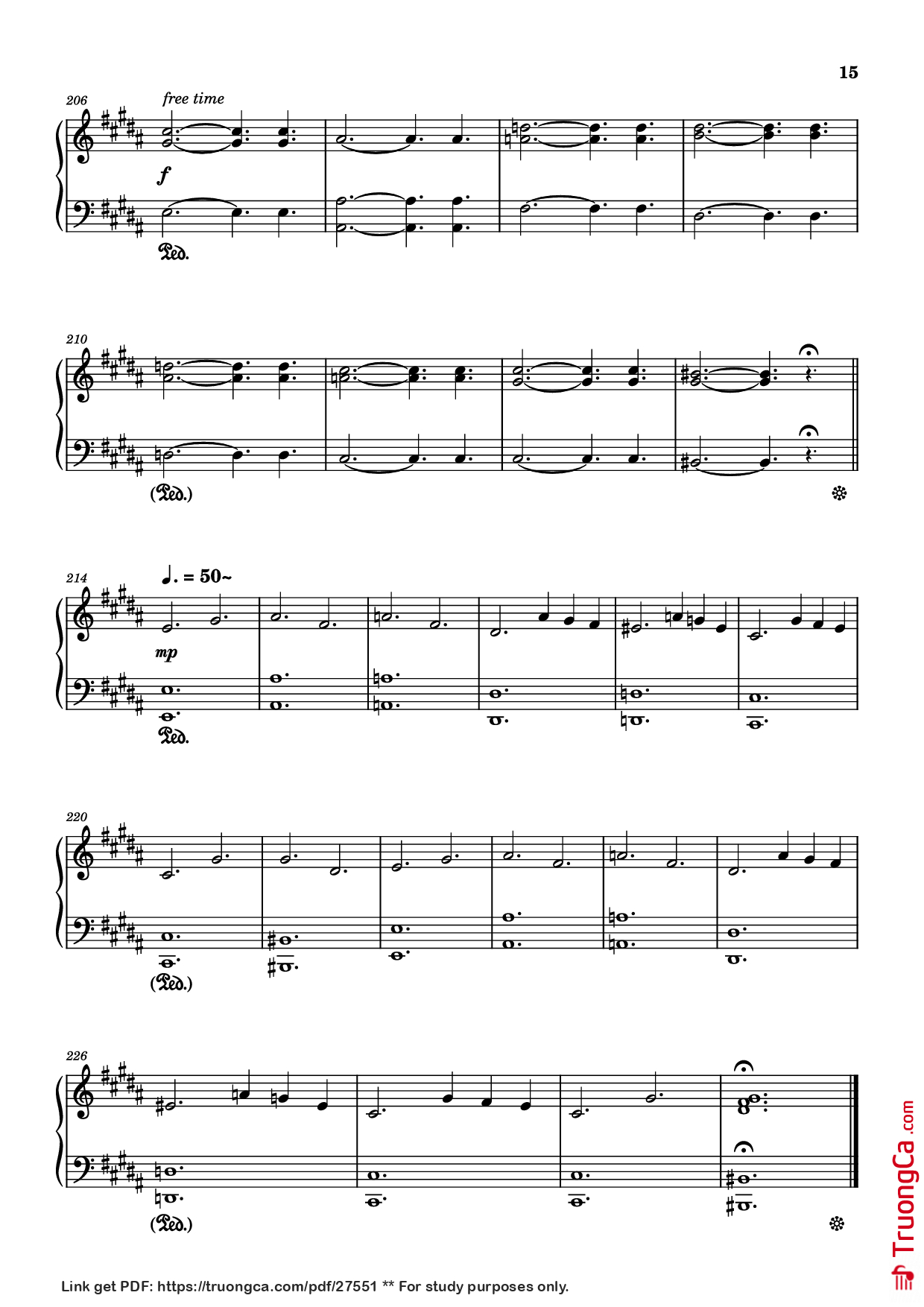 Page 15 of Sheet music PDF Rockets Fall On Rocket Falls Piano - Transcribed by: Sam Anderson