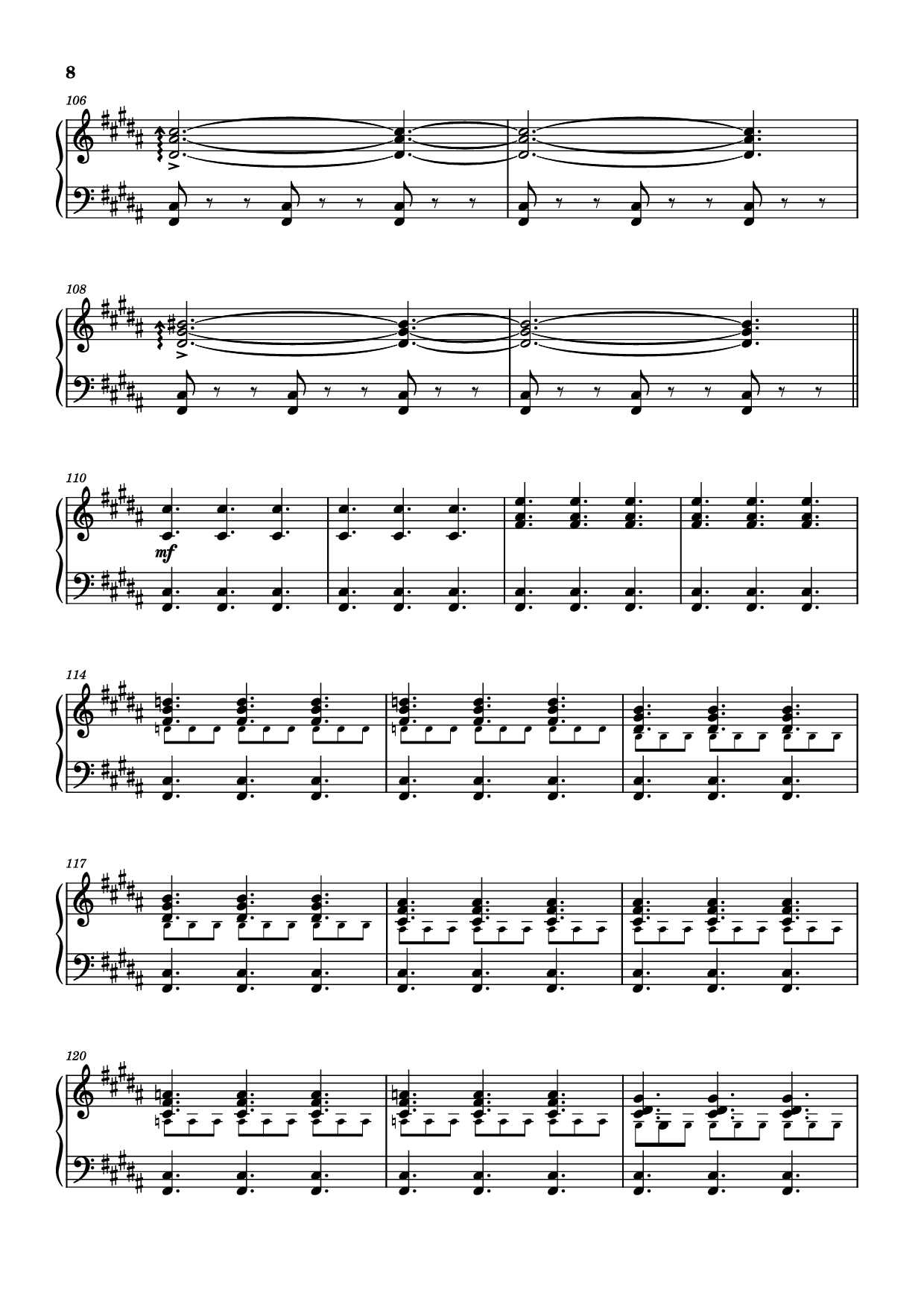 Page 8 of Sheet music PDF Rockets Fall On Rocket Falls Piano - Transcribed by: Sam Anderson