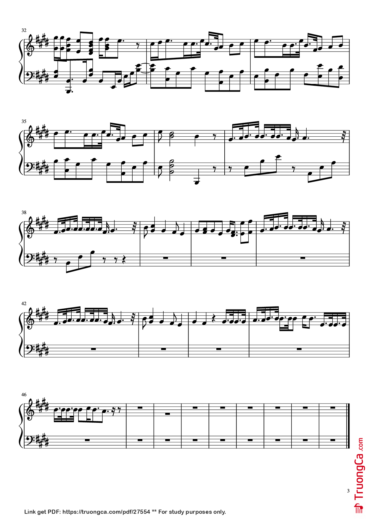 Page 3 of Sheet music PDF Piano Hello Mr My Yesterday Piano - Undefined
