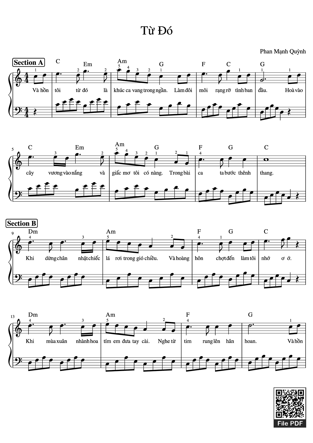 Từ Đó Piano - Phan Mạnh Quỳnh