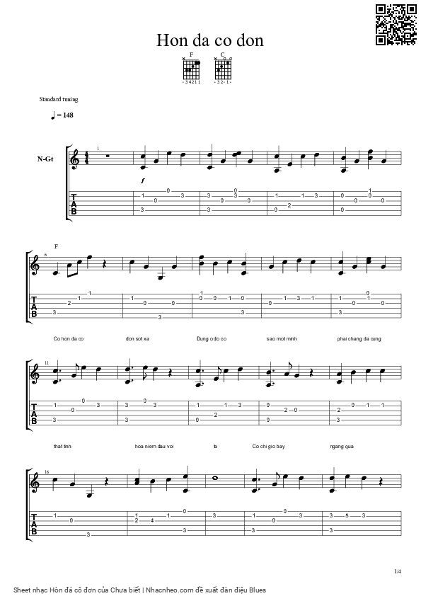 Sheet PDF of Hòn đá cô đơn