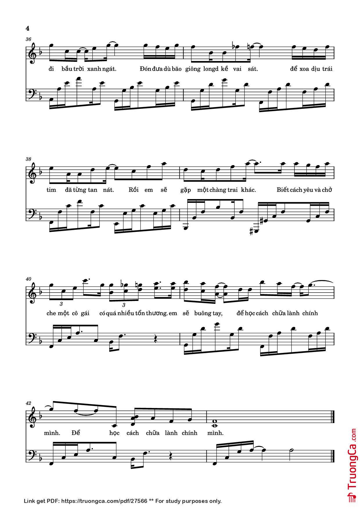 Page 4 of Sheet music PDF Rồi Em Sẽ Gặp Một Chàng Trai Khác Piano - Hứa Kim Tuyền