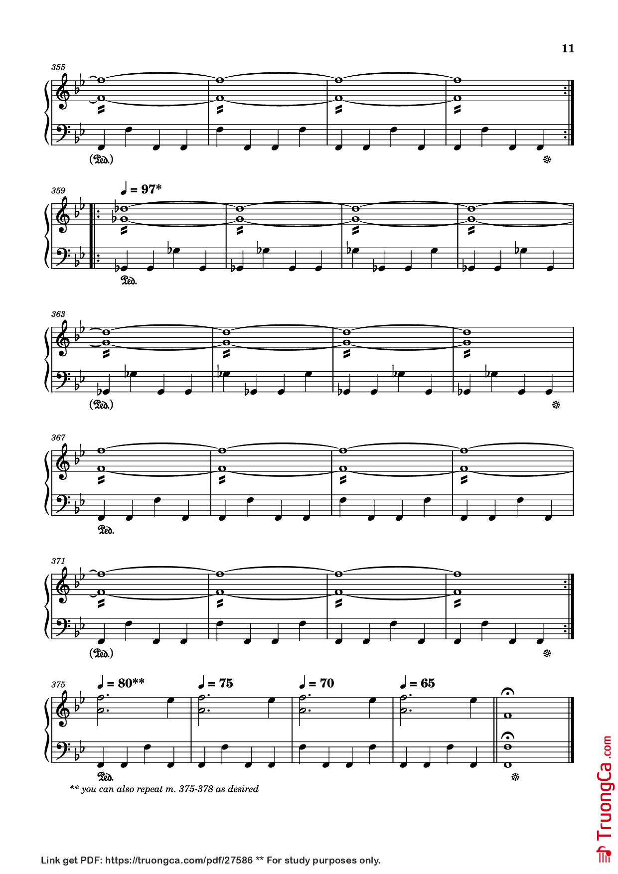Page 11 of Sheet music PDF Storm/Gathering Storm Piano - Transcribed by: Sam Anderson