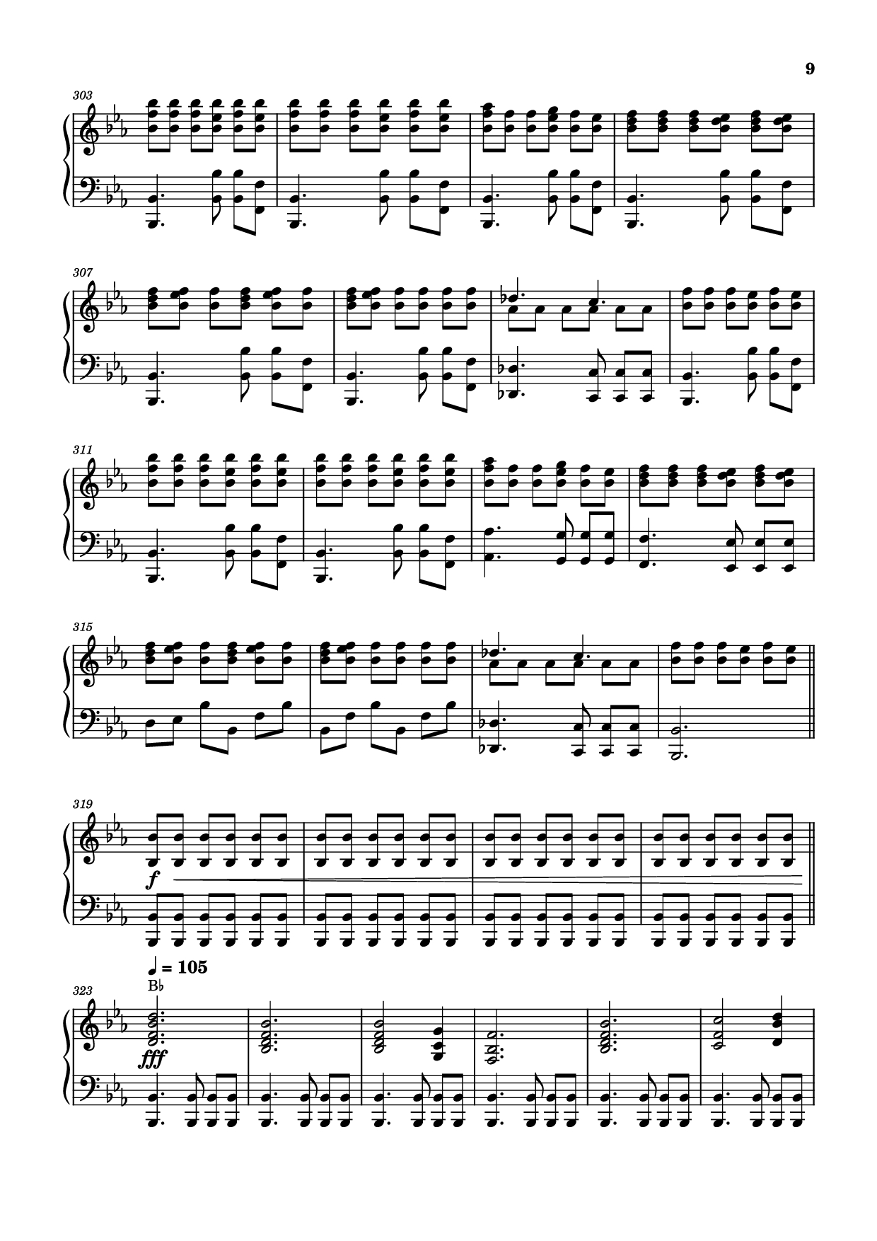 Page 9 of Sheet music PDF Storm/Gathering Storm Piano - Transcribed by: Sam Anderson