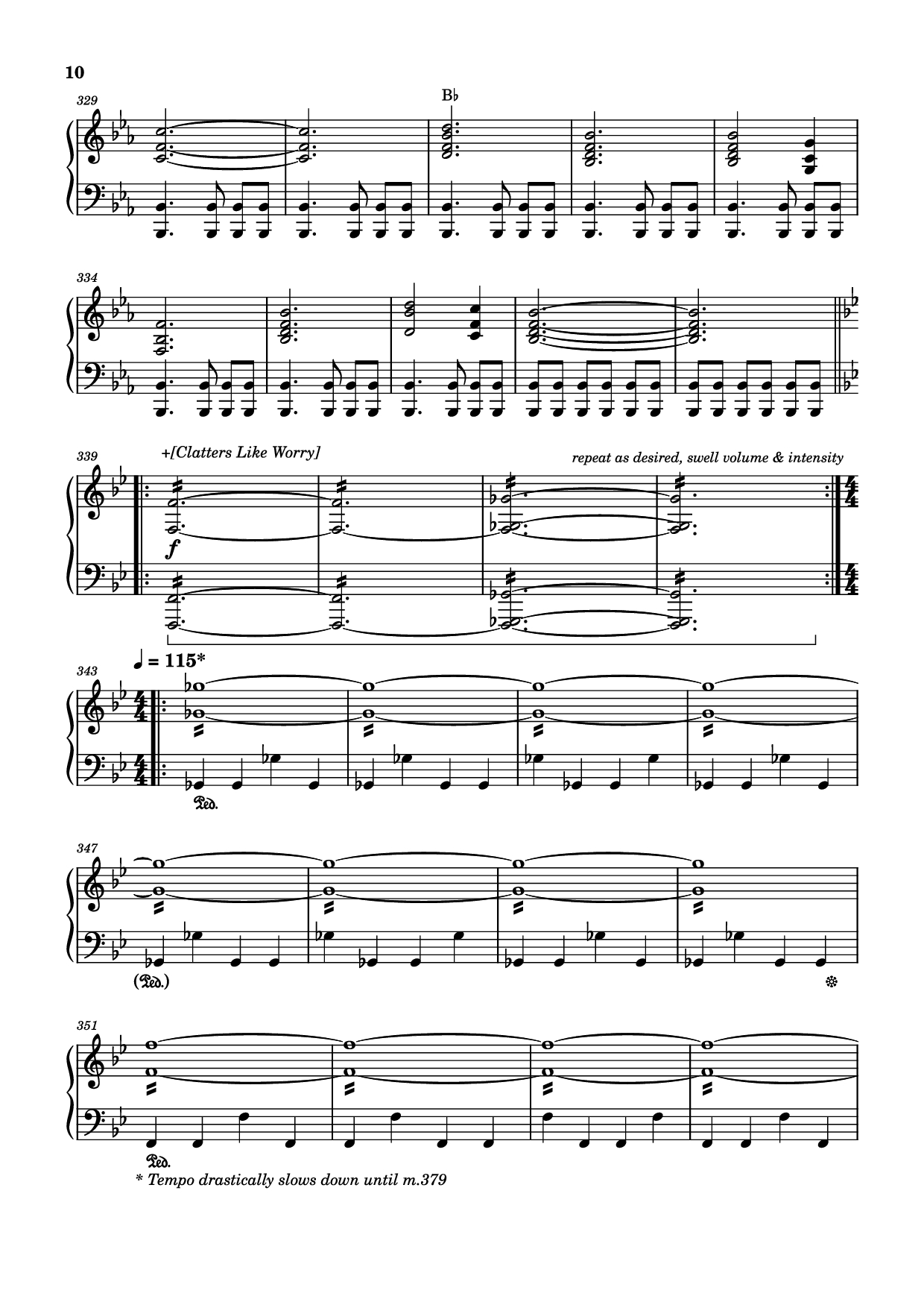 Page 10 of Sheet music PDF Storm/Gathering Storm Piano - Transcribed by: Sam Anderson