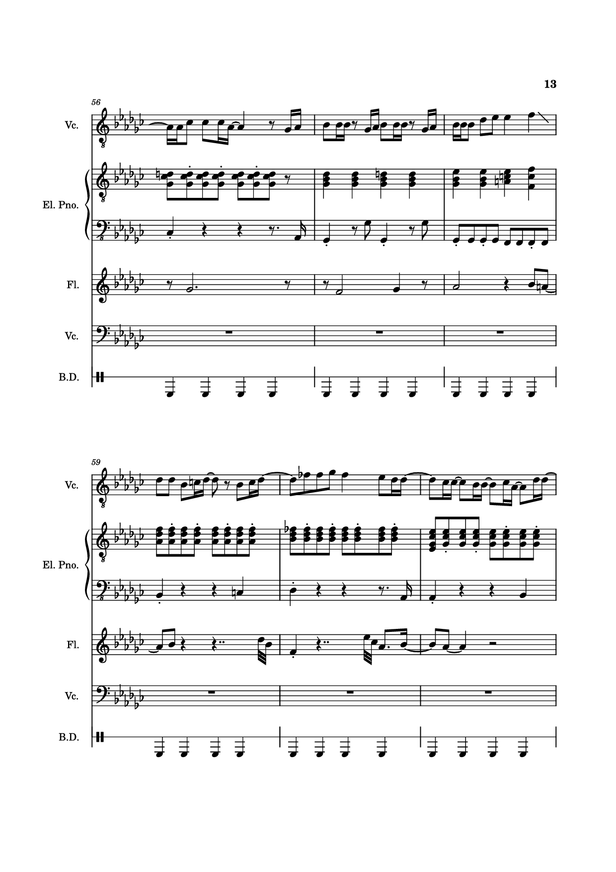 Page 13 of Sheet music PDF Piano Guitar Tab Alone Again, Naturally Piano - Vulfmon (ft. Monica Martin