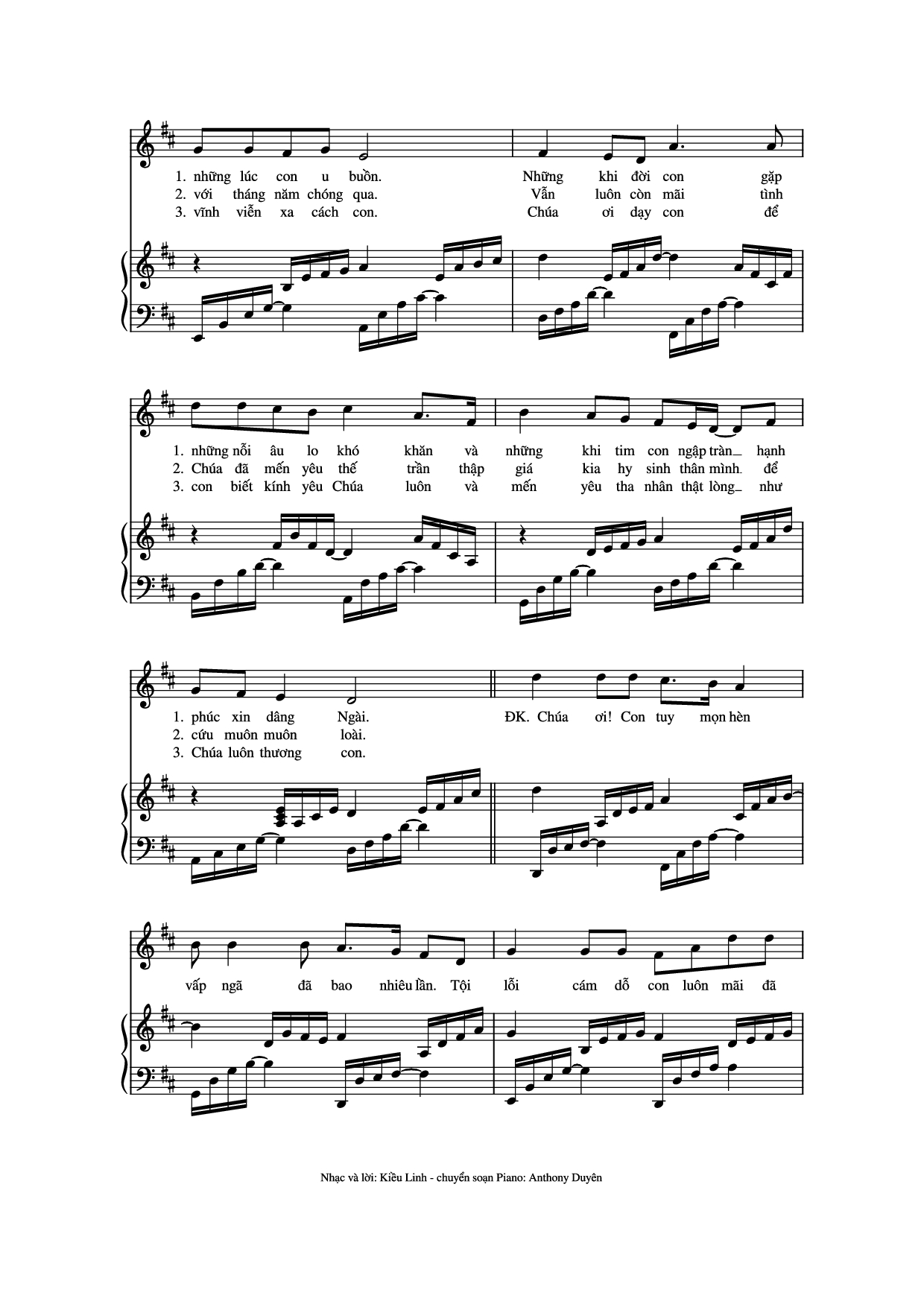 Page 2 of Sheet music PDF Piano Phó Thác Piano đệm hát - Kiều Linh