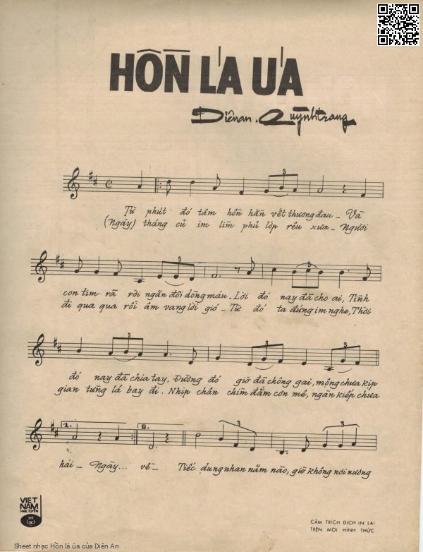 Page 2 of Sheet music PDF Hồn lá úa - Diên An
