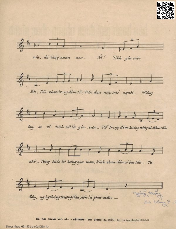 Page 3 of Sheet music PDF Hồn lá úa - Diên An