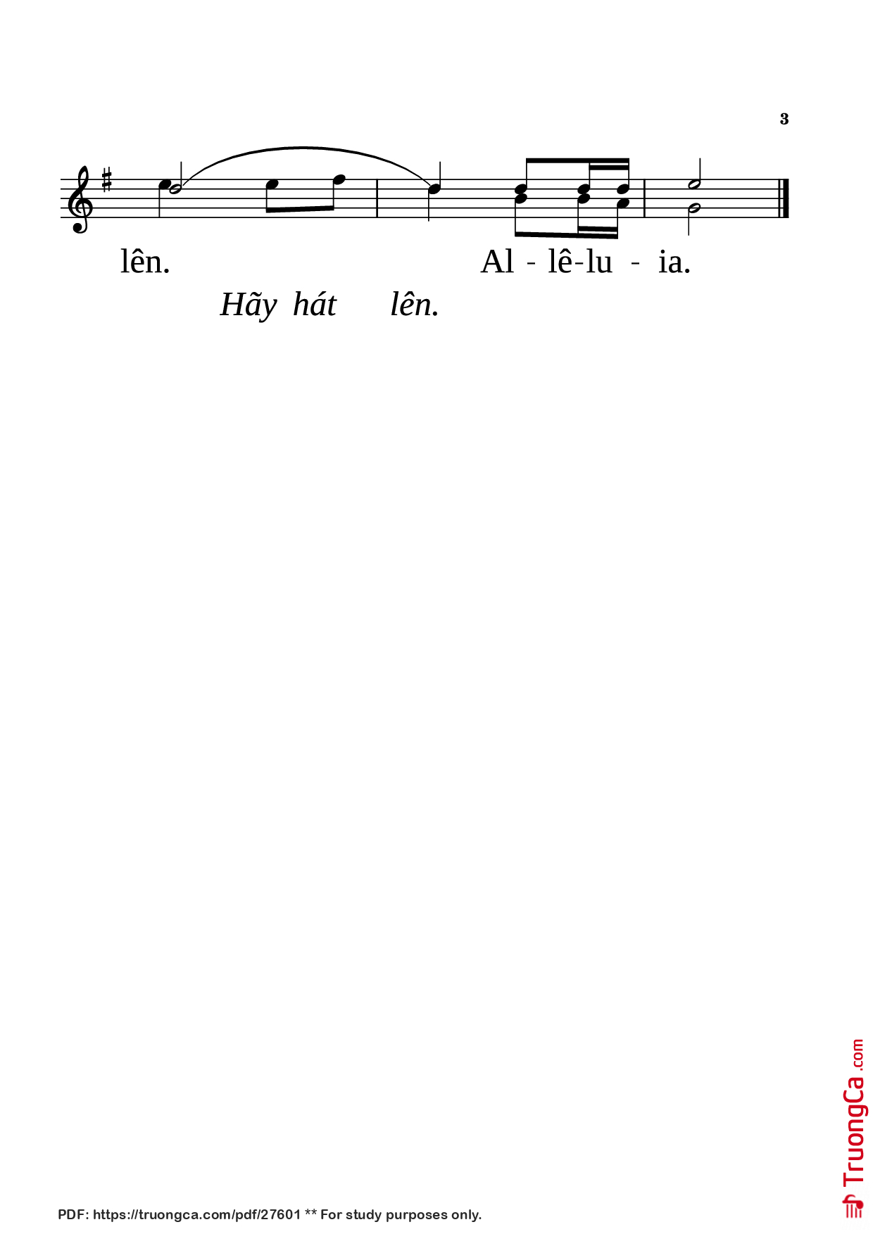 Page 3 of Sheet music PDF Hãy cất tiếng hát - NGỌC LINH