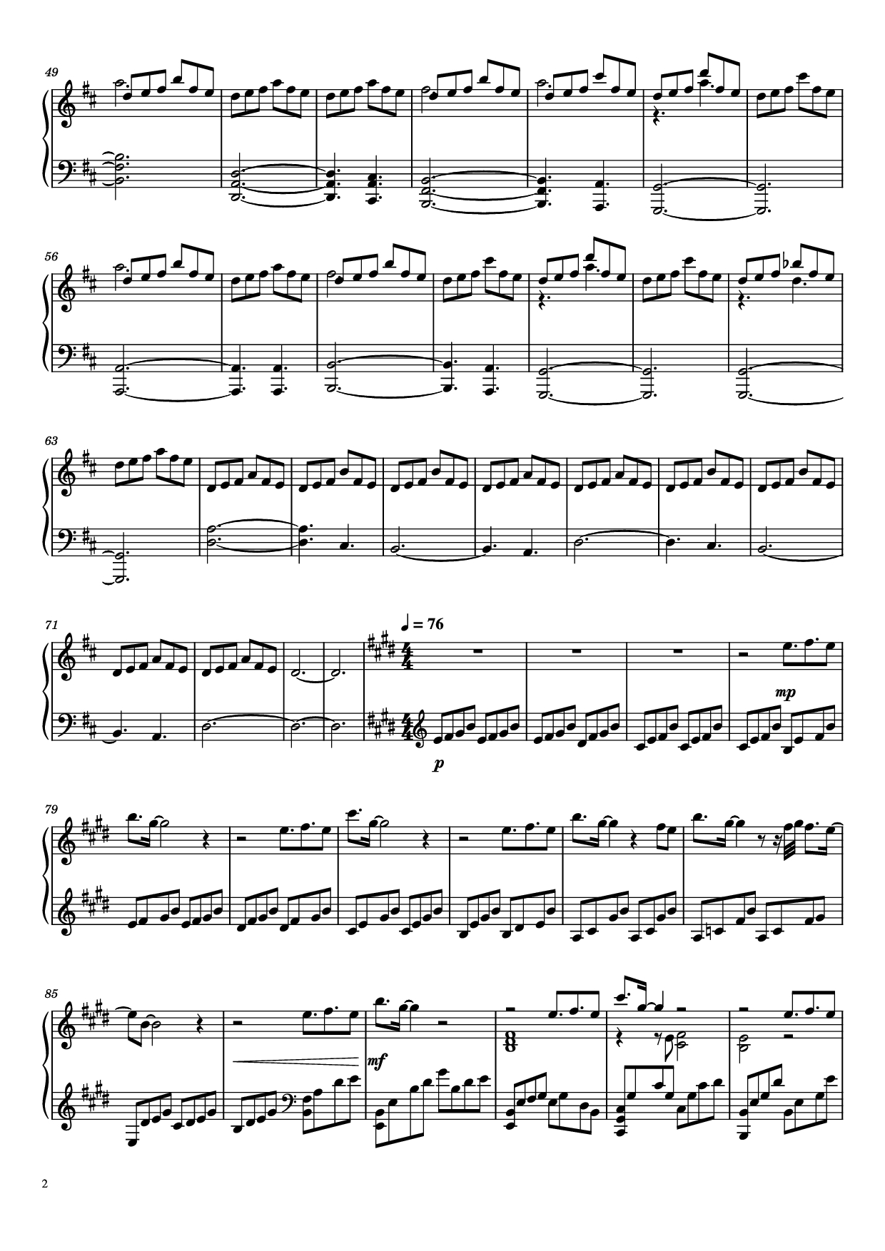 Page 2 of Sheet music PDF Piano Liyue Medley Piano - Yu-Peng Chen
