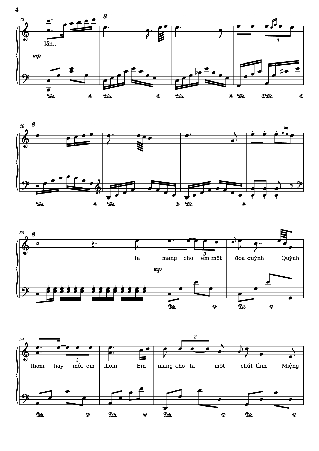 Page 4 of Sheet music PDF Piano Quỳnh hương Piano - Trịnh Công Sơn, 1974