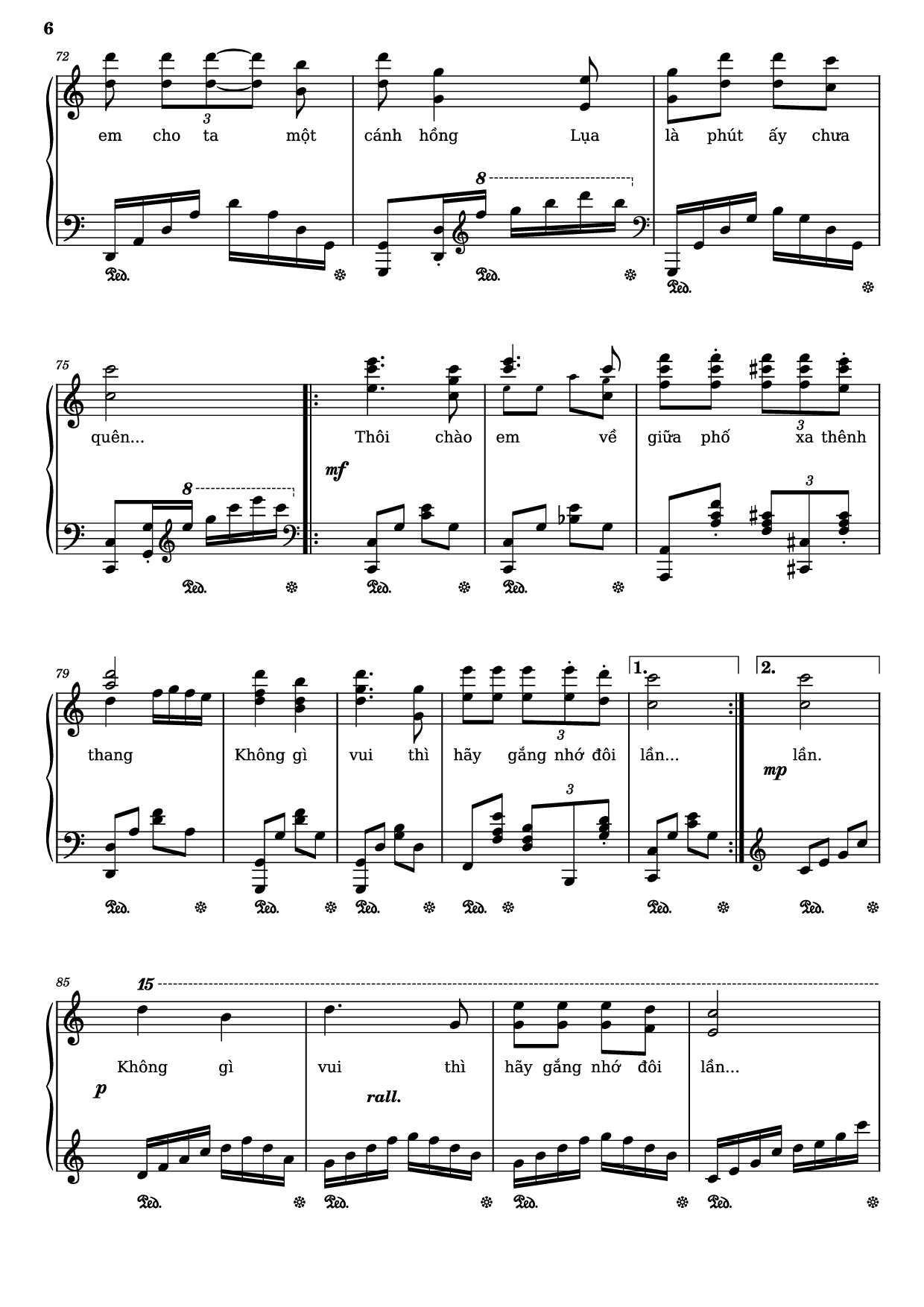 Page 6 of Sheet music PDF Piano Quỳnh hương Piano - Trịnh Công Sơn, 1974