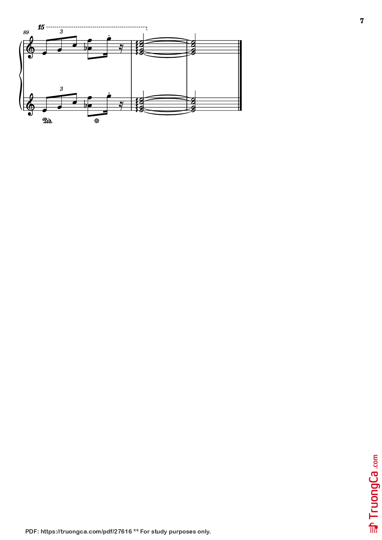Page 7 of Sheet music PDF Piano Quỳnh hương Piano - Trịnh Công Sơn, 1974
