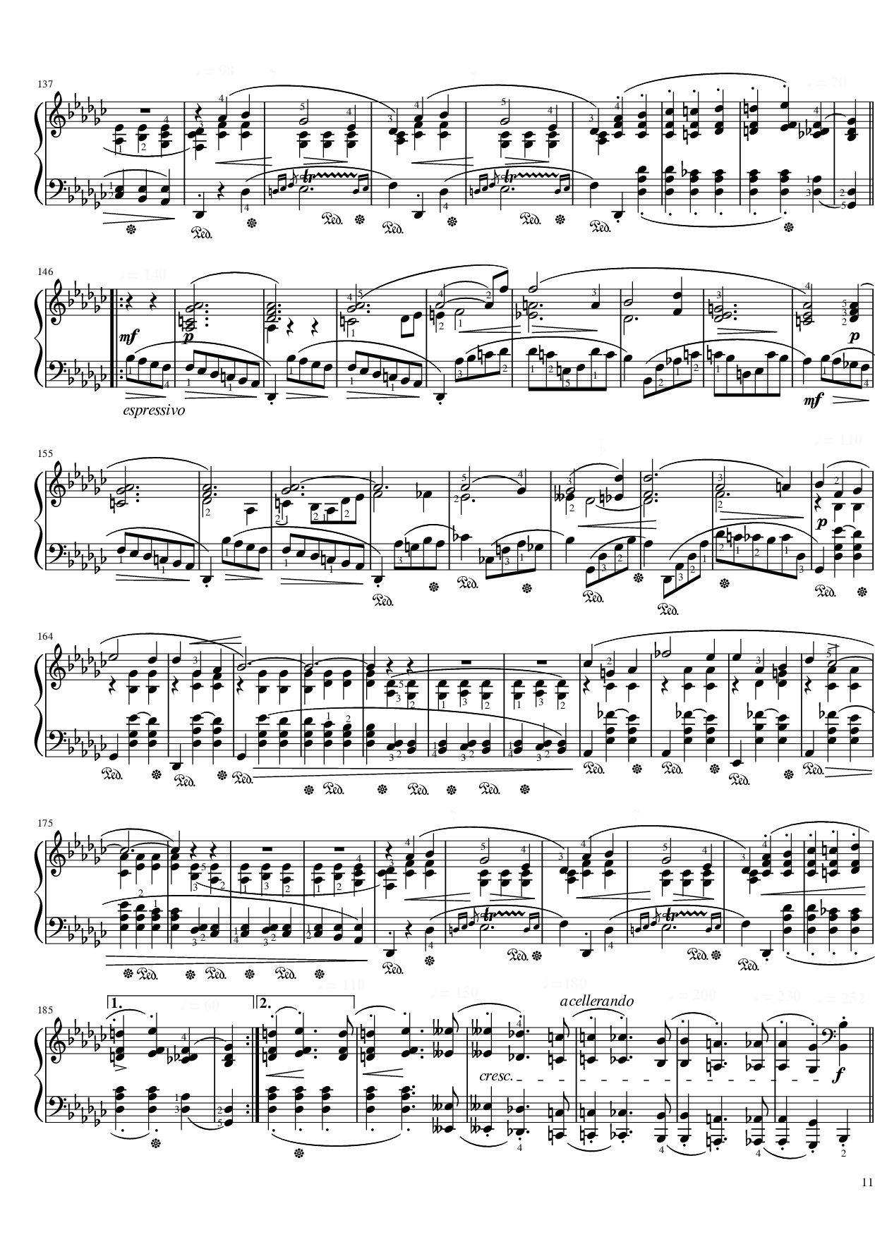 Page 11 of Sheet music PDF Piano Funeral March Sonata No. 2 Op. 35 (Chopin) - Frédéric Chopin