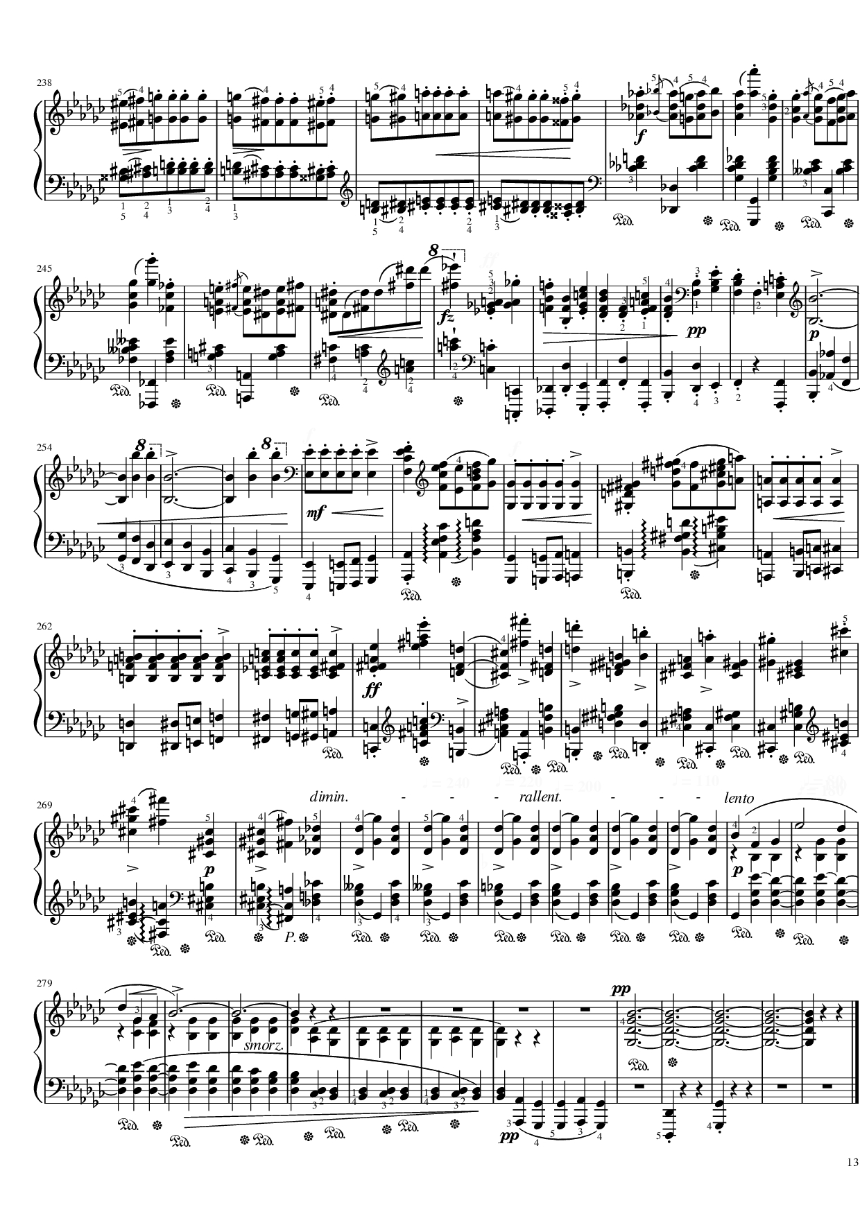 Page 13 of Sheet music PDF Piano Funeral March Sonata No. 2 Op. 35 (Chopin) - Frédéric Chopin