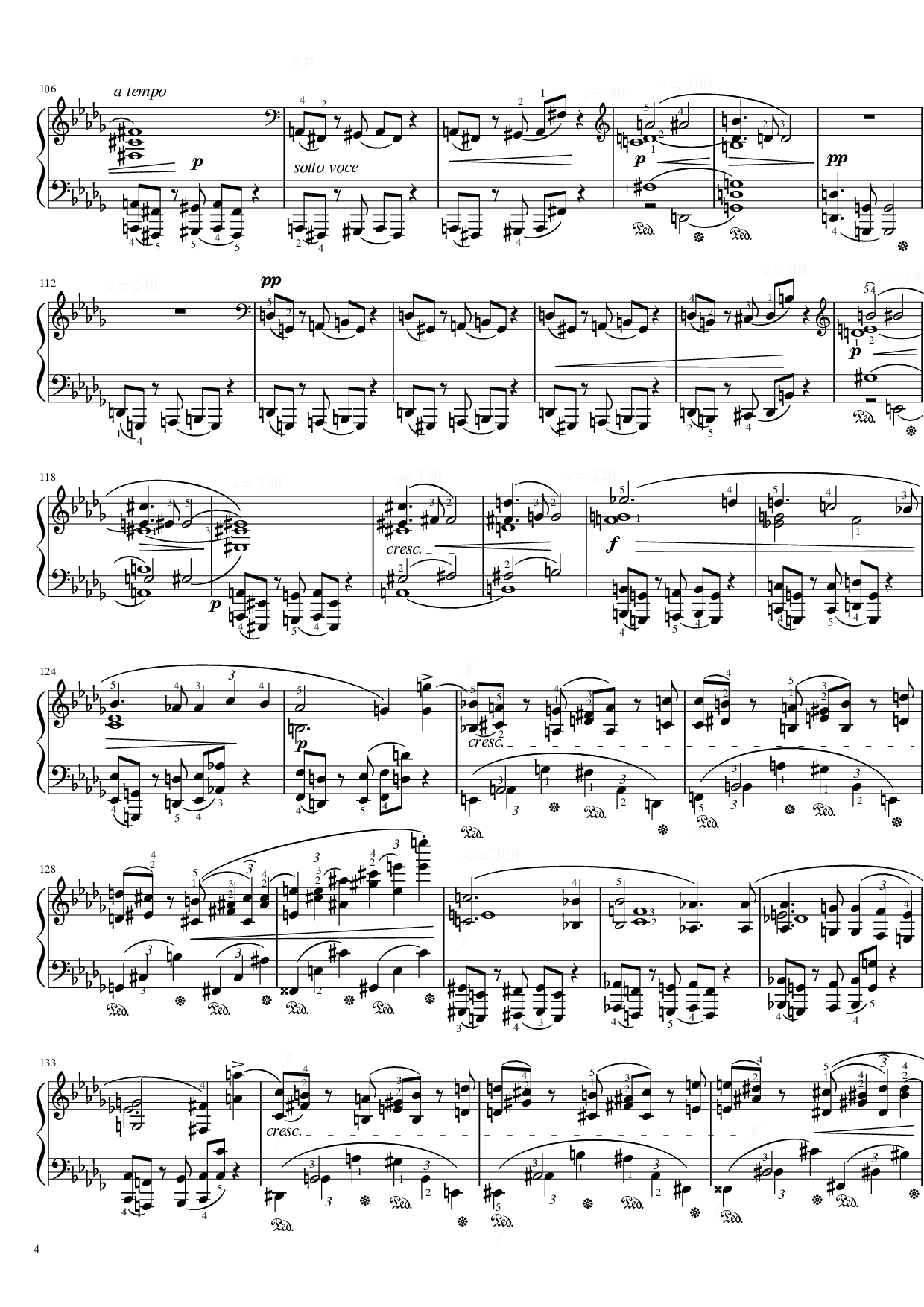 Page 4 of Sheet music PDF Piano Funeral March Sonata No. 2 Op. 35 (Chopin) - Frédéric Chopin