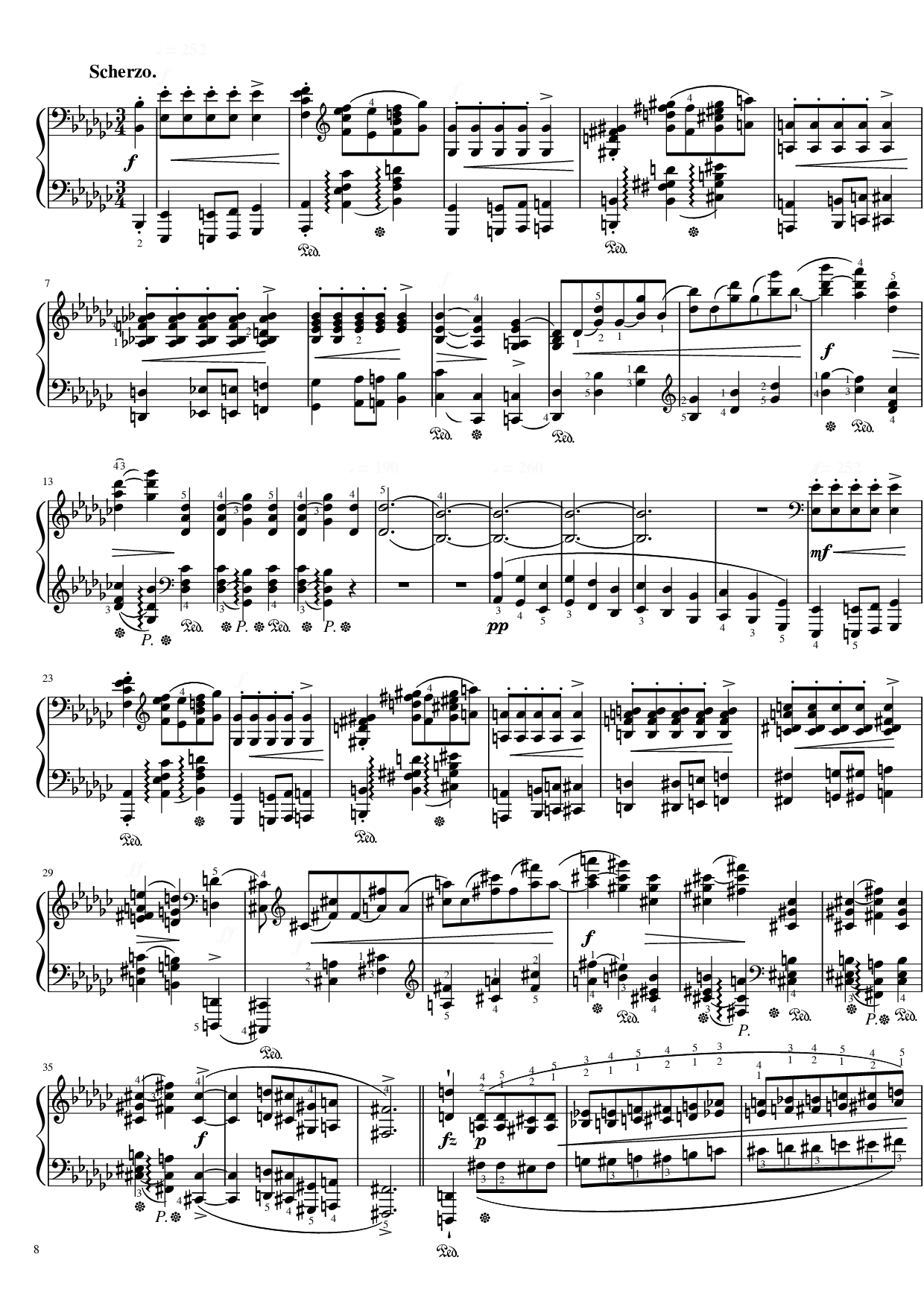Page 8 of Sheet music PDF Piano Funeral March Sonata No. 2 Op. 35 (Chopin) - Frédéric Chopin