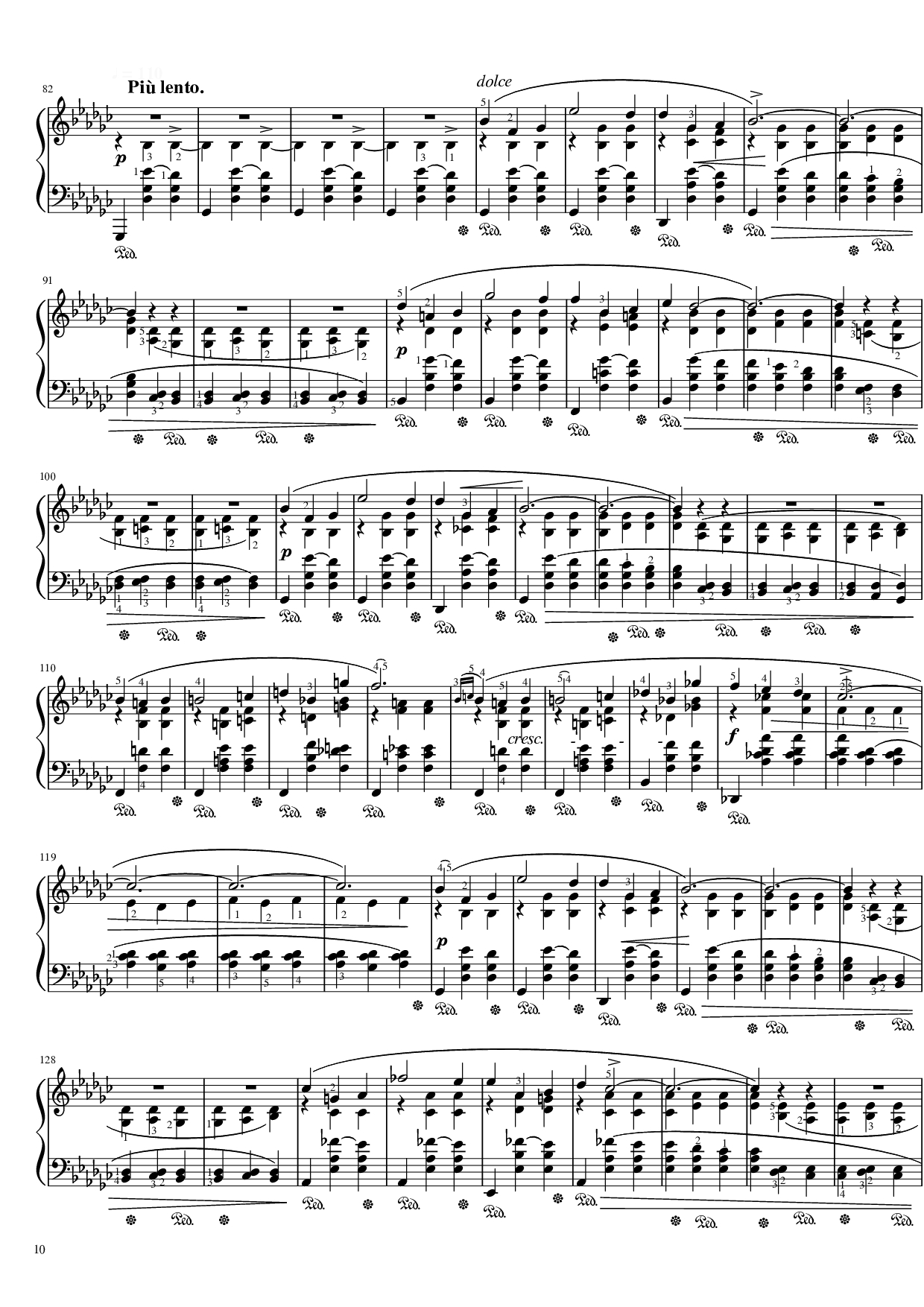 Page 10 of Sheet music PDF Piano Funeral March Sonata No. 2 Op. 35 (Chopin) - Frédéric Chopin