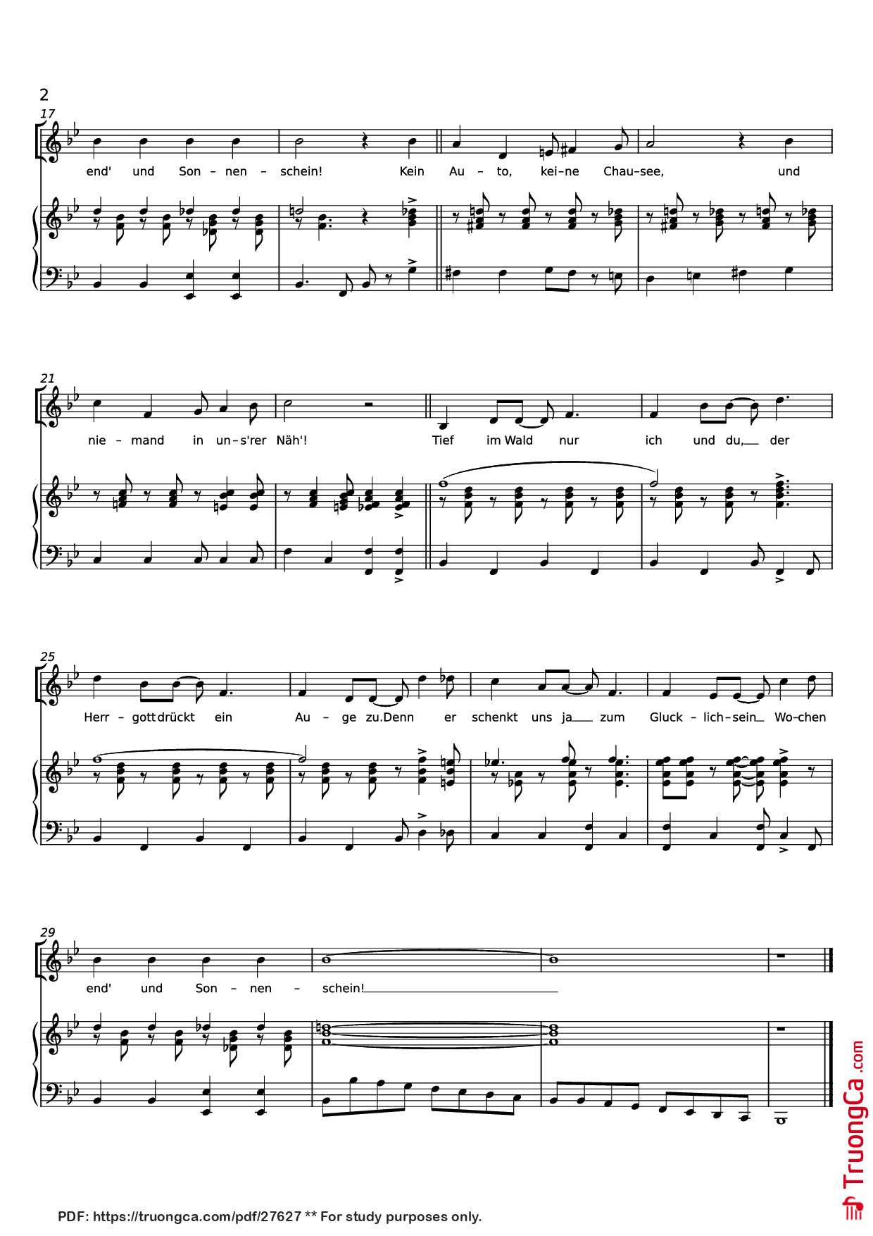 Page 2 of Sheet music PDF Piano Wochenend und Sonnenschein Piano - Musik: Comedian Harmonists