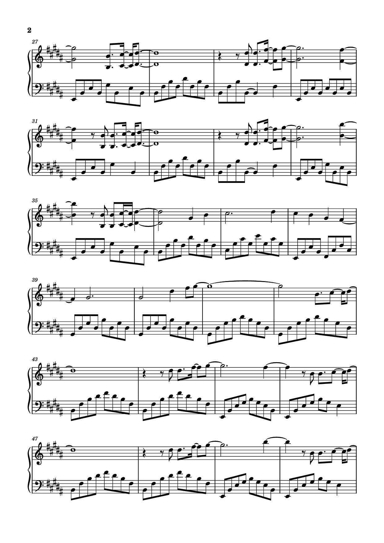 Page 2 of Sheet music PDF Piano 远舟的少年 Piano (Niên Thiếu Của Viễn Châu) - 夕林子休
