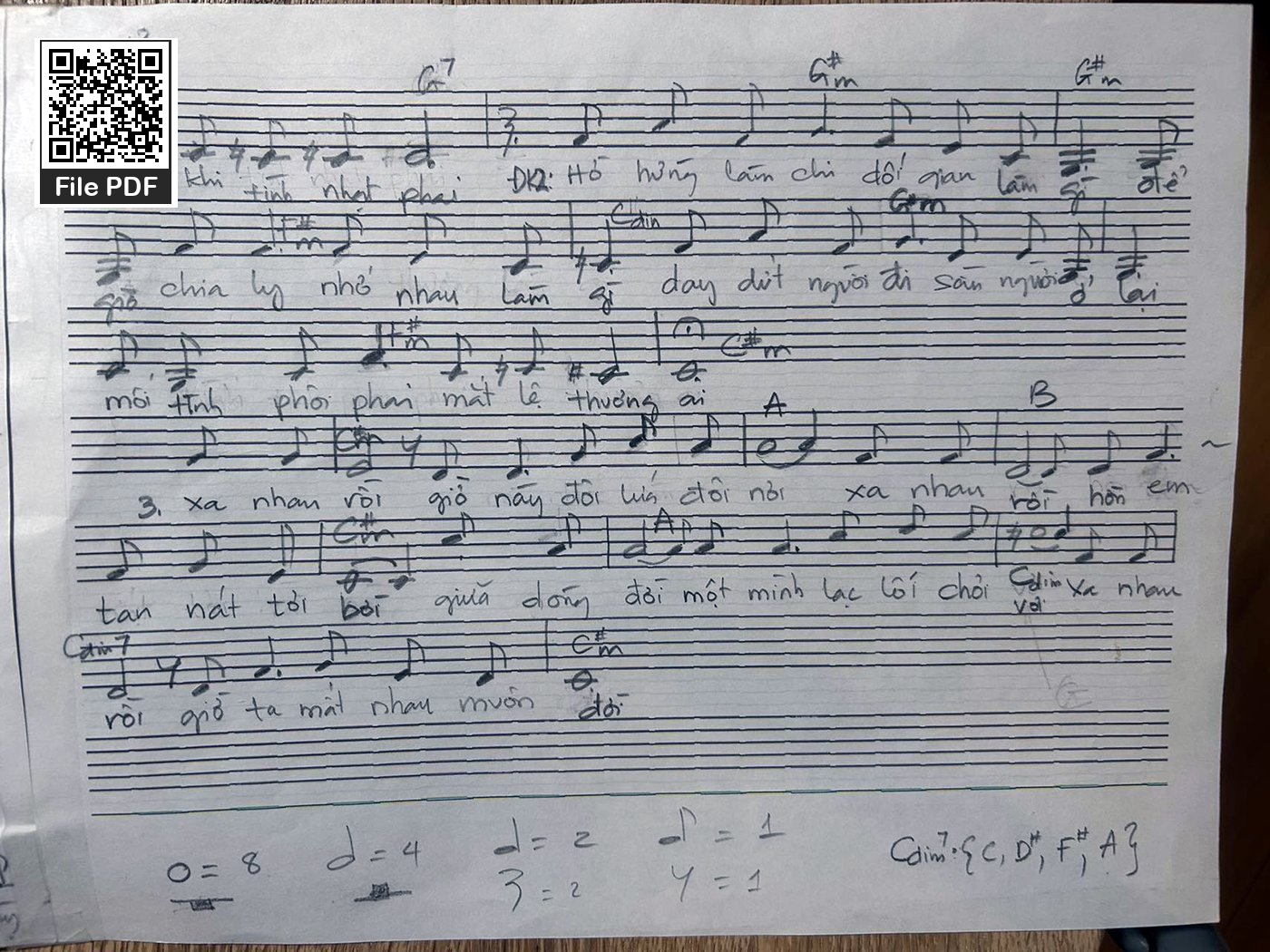 Page 2 of Sheet music PDF Xa nhau rồi - Quốc Chương