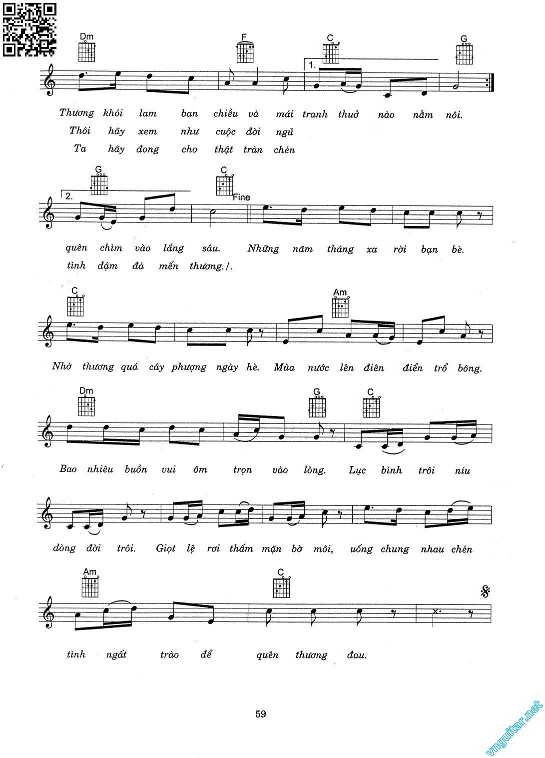 Page 2 of Sheet music PDF Hồn quê - Thanh Sơn